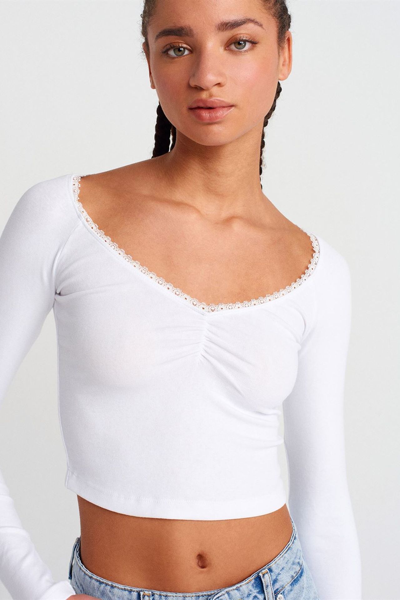 DILVIN Women's Ribbed Crop T-Shirt 1