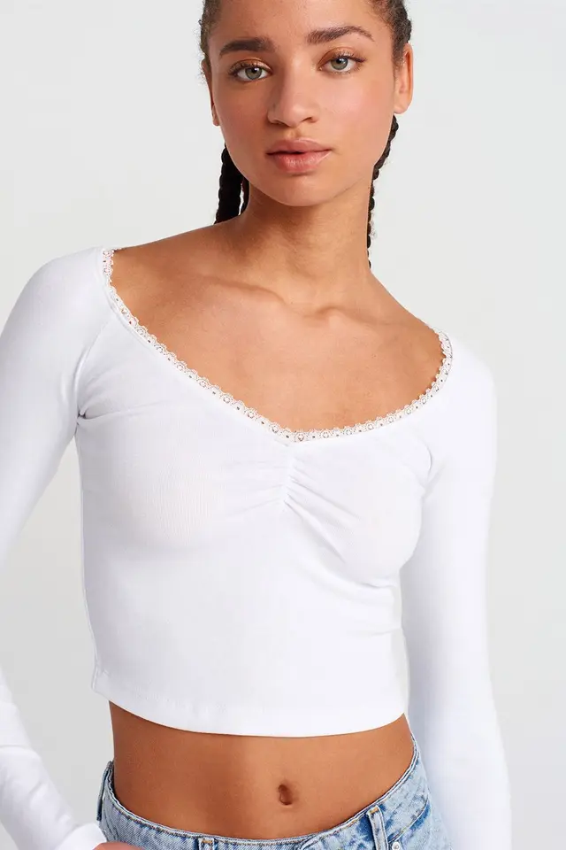 DILVIN Women's Ribbed Crop T-Shirt