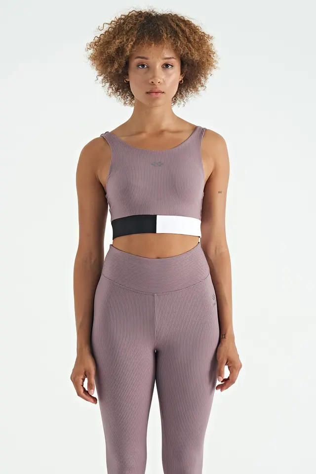 TOMMY Crop Sleeveless Color-block Sports Top
