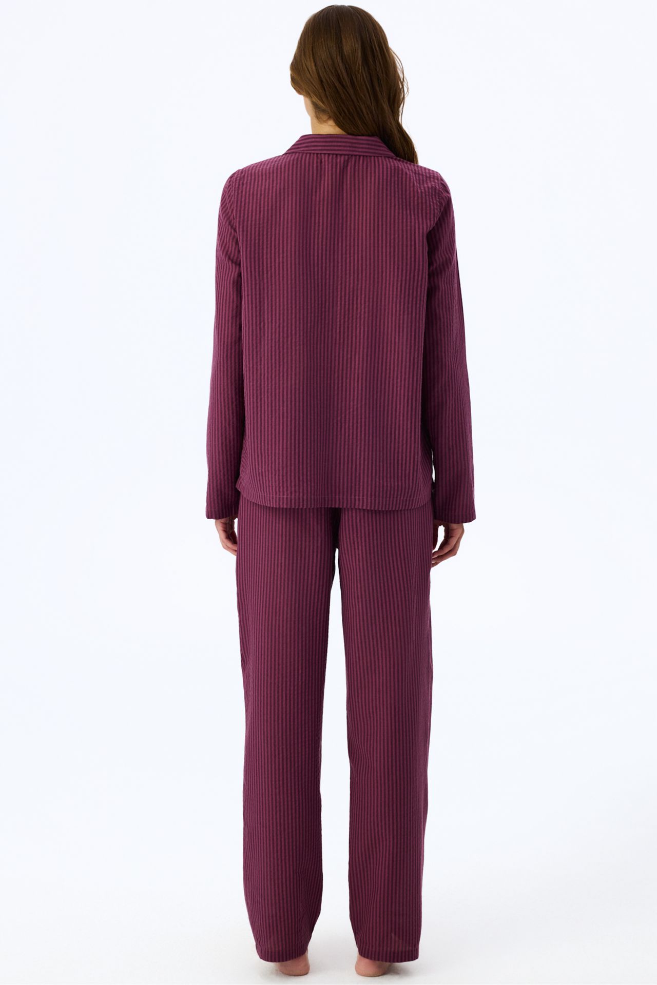 PENTI Lea Striped Long Sleeve Shirt Trousers Pyjama Set 3