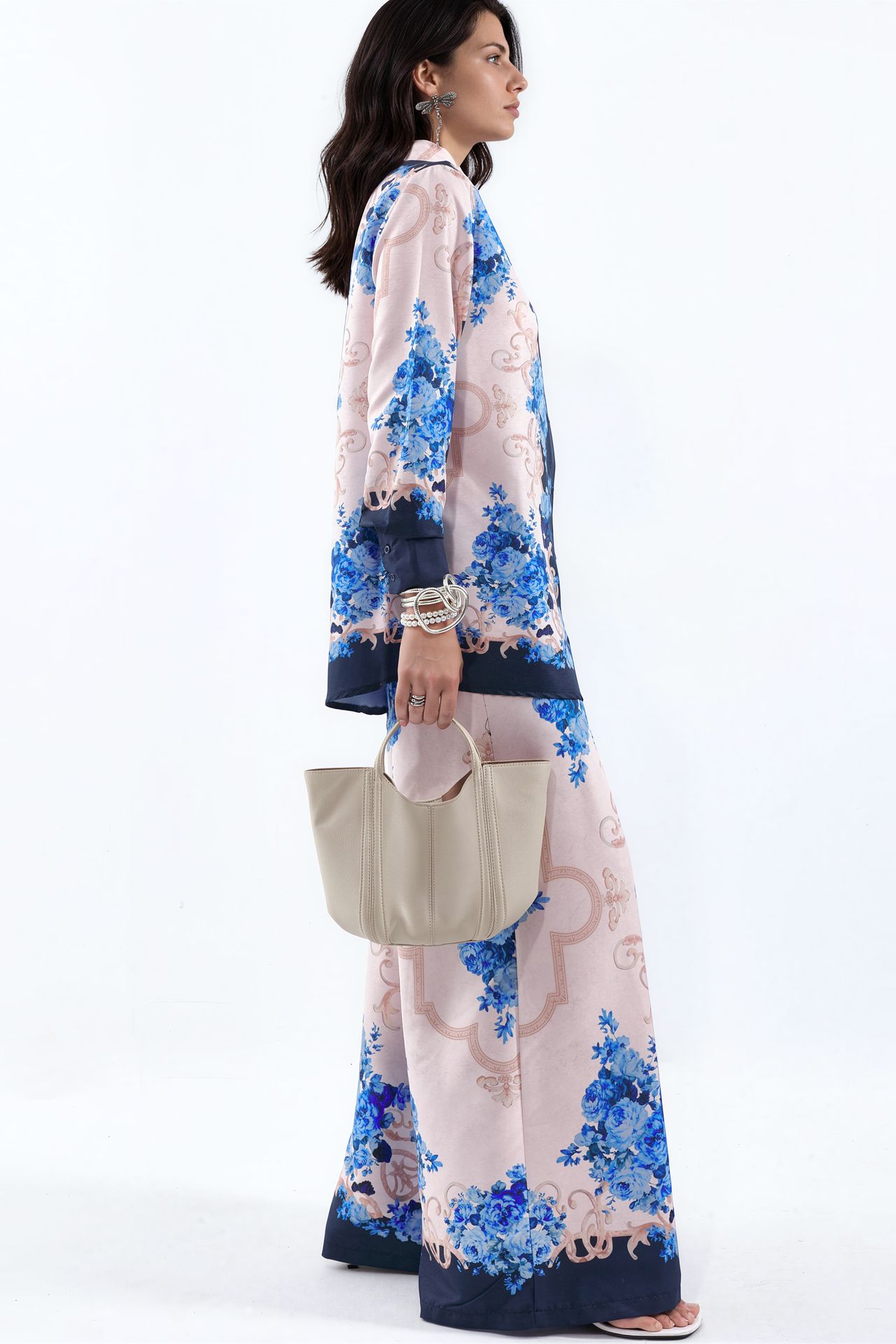 MSN Floral Shirt And Wide-Leg Pants Set 3