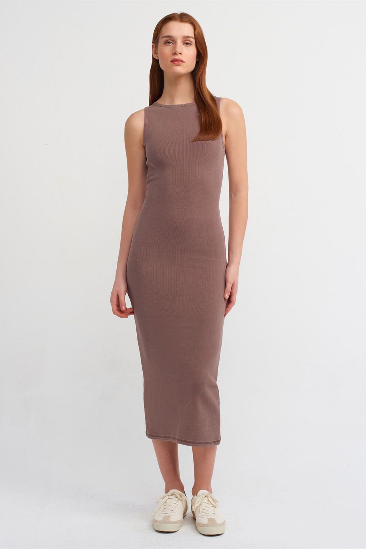 DILVIN Kolsuz Bodycon Midi Elbise 1