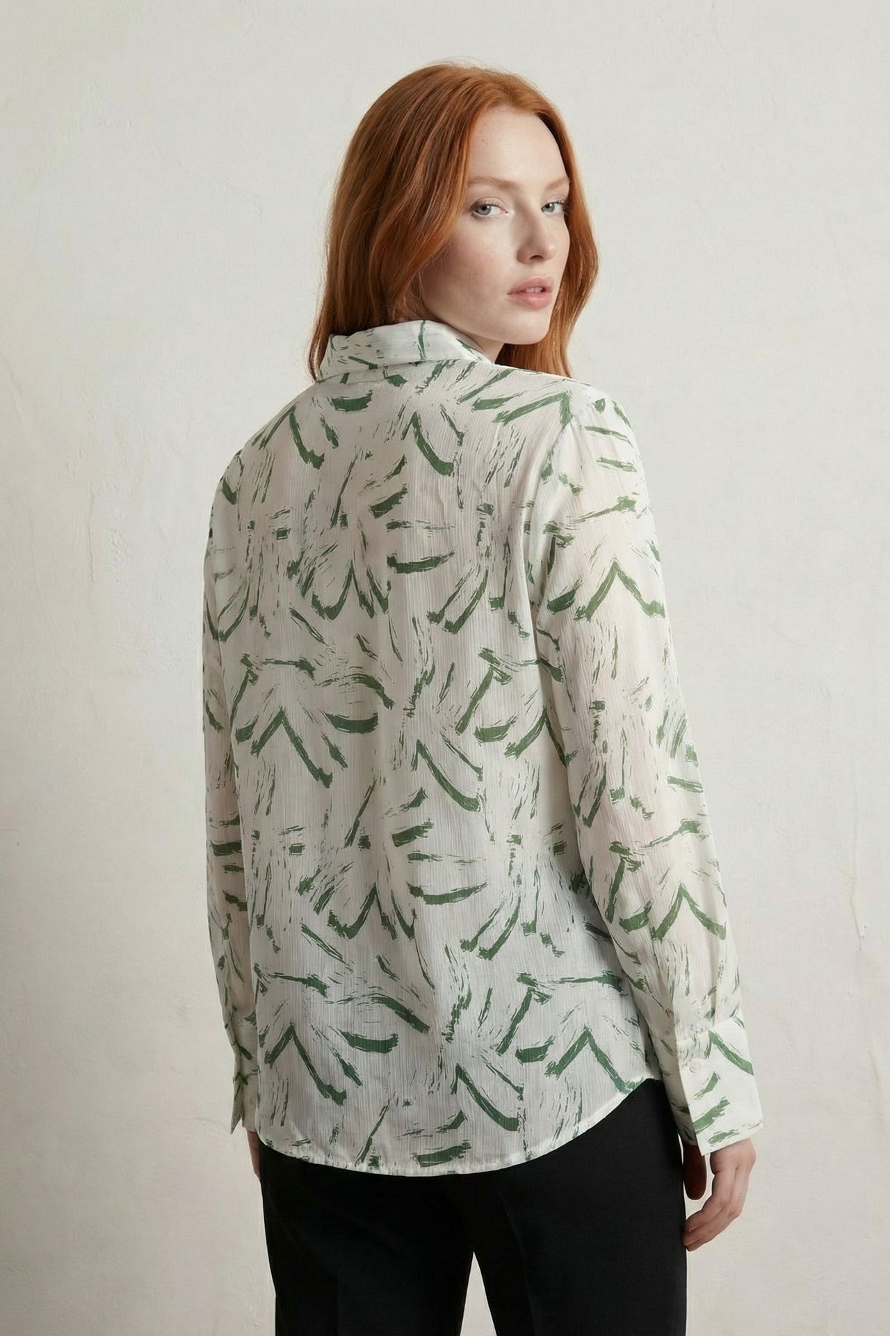 MY FASHION Abstract Print Button-Up Shirt 4