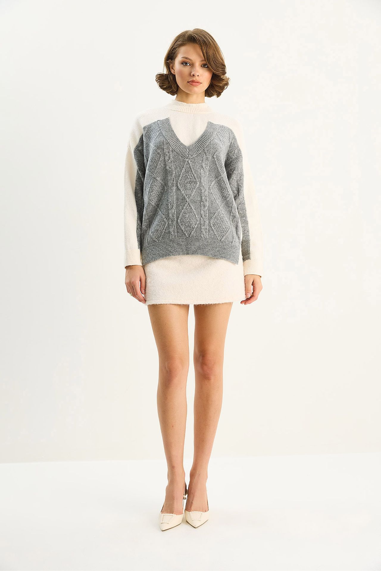 LUCCI Textured Mini Skirt