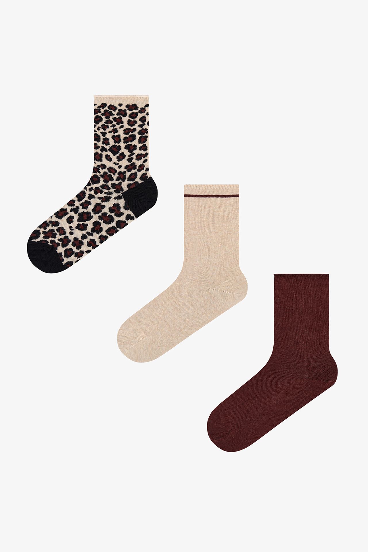 PENTI Relax Leopard Cotton 2-Pack Crew Socks 1
