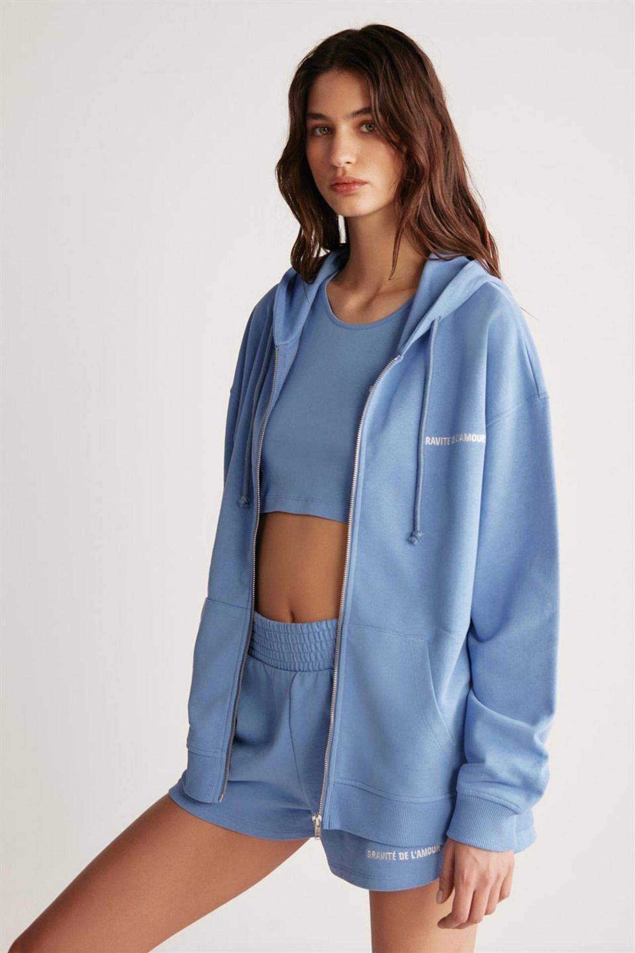 GRIMELANGE Kapüşonlu Fermuarlı Oversize Sweatshirt 2