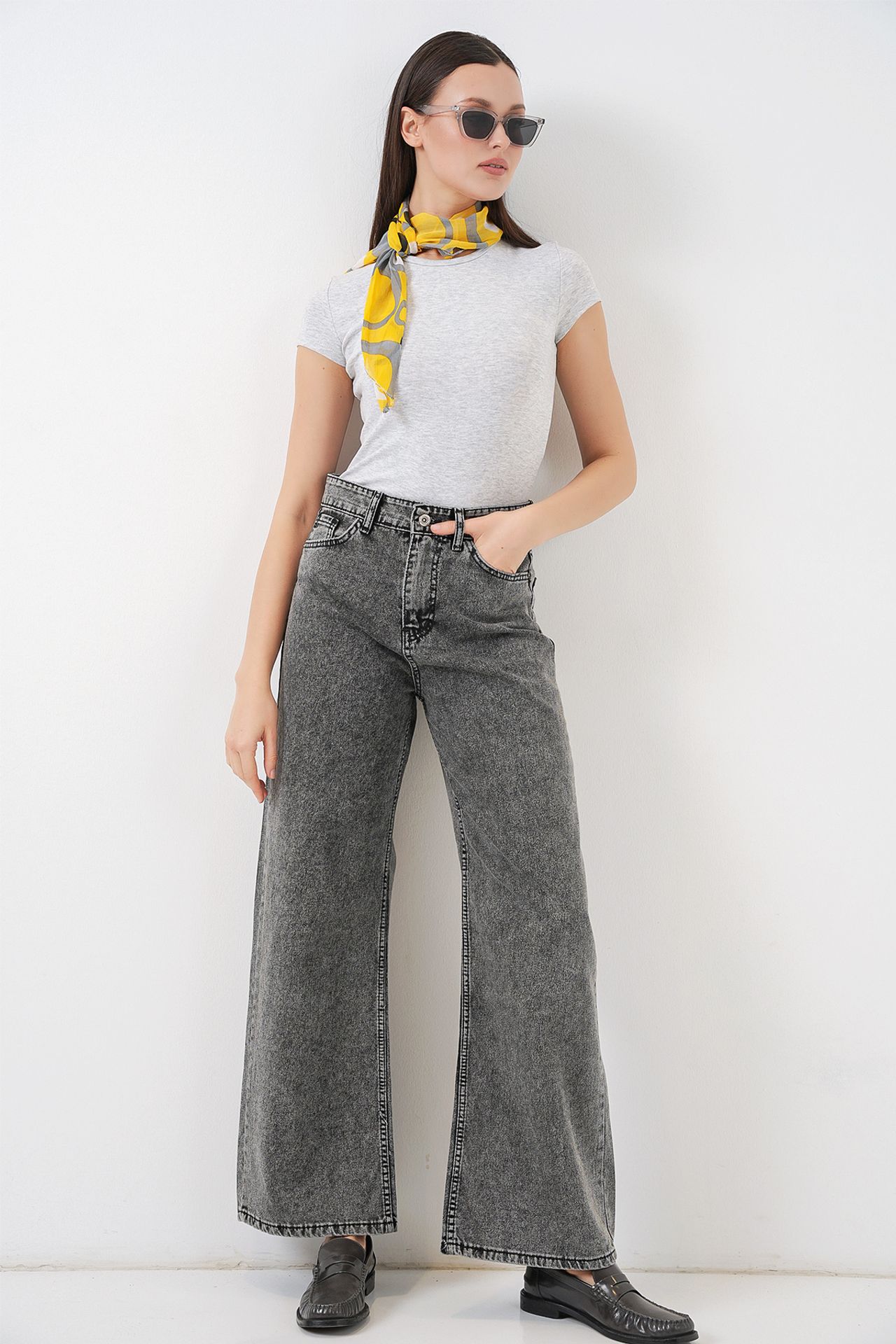 BDART High Waist Loose Fit Wide Leg Denim Jeans 6