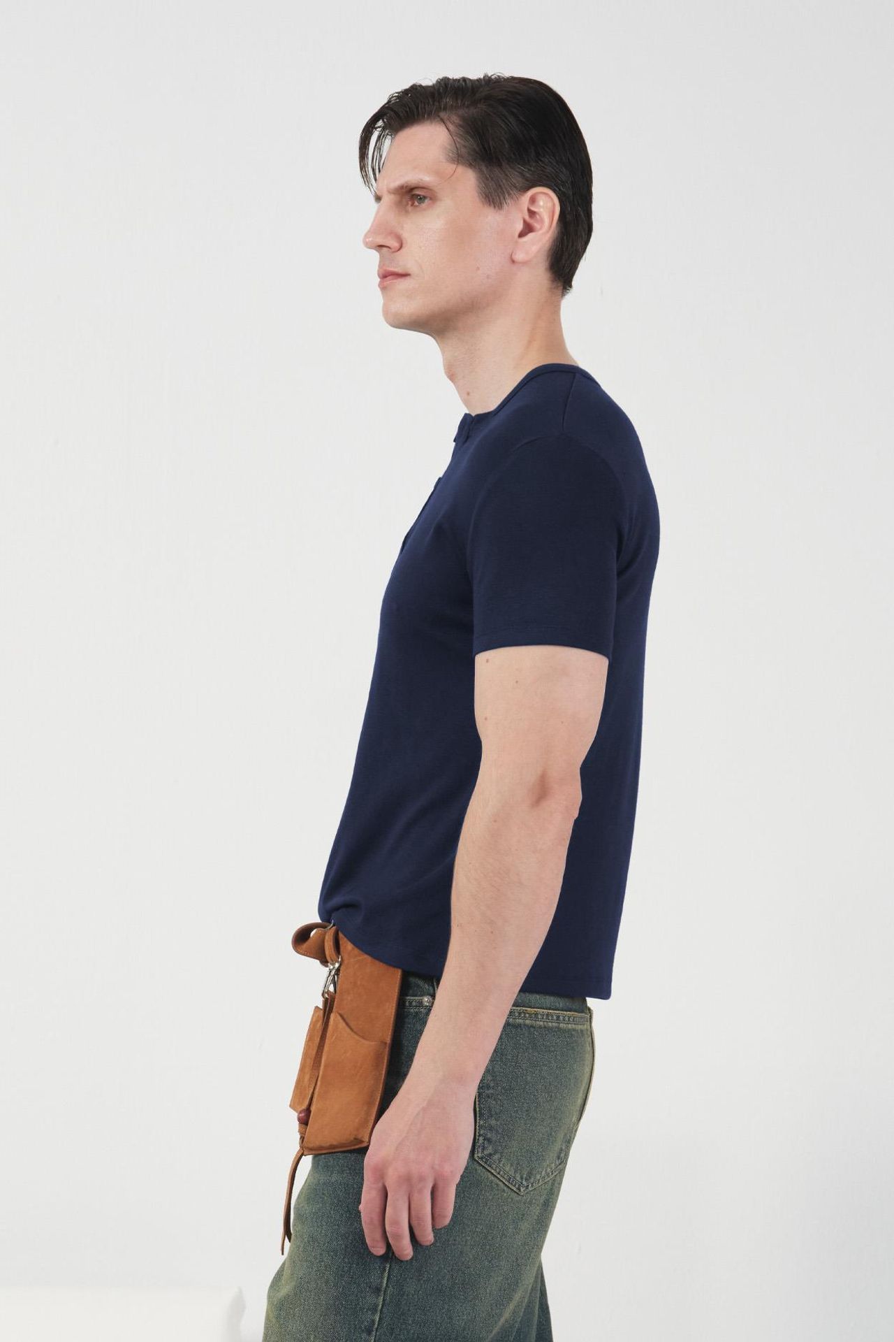 GIESTO Slim Fit Button-Up Crew Neck T-Shirt 3