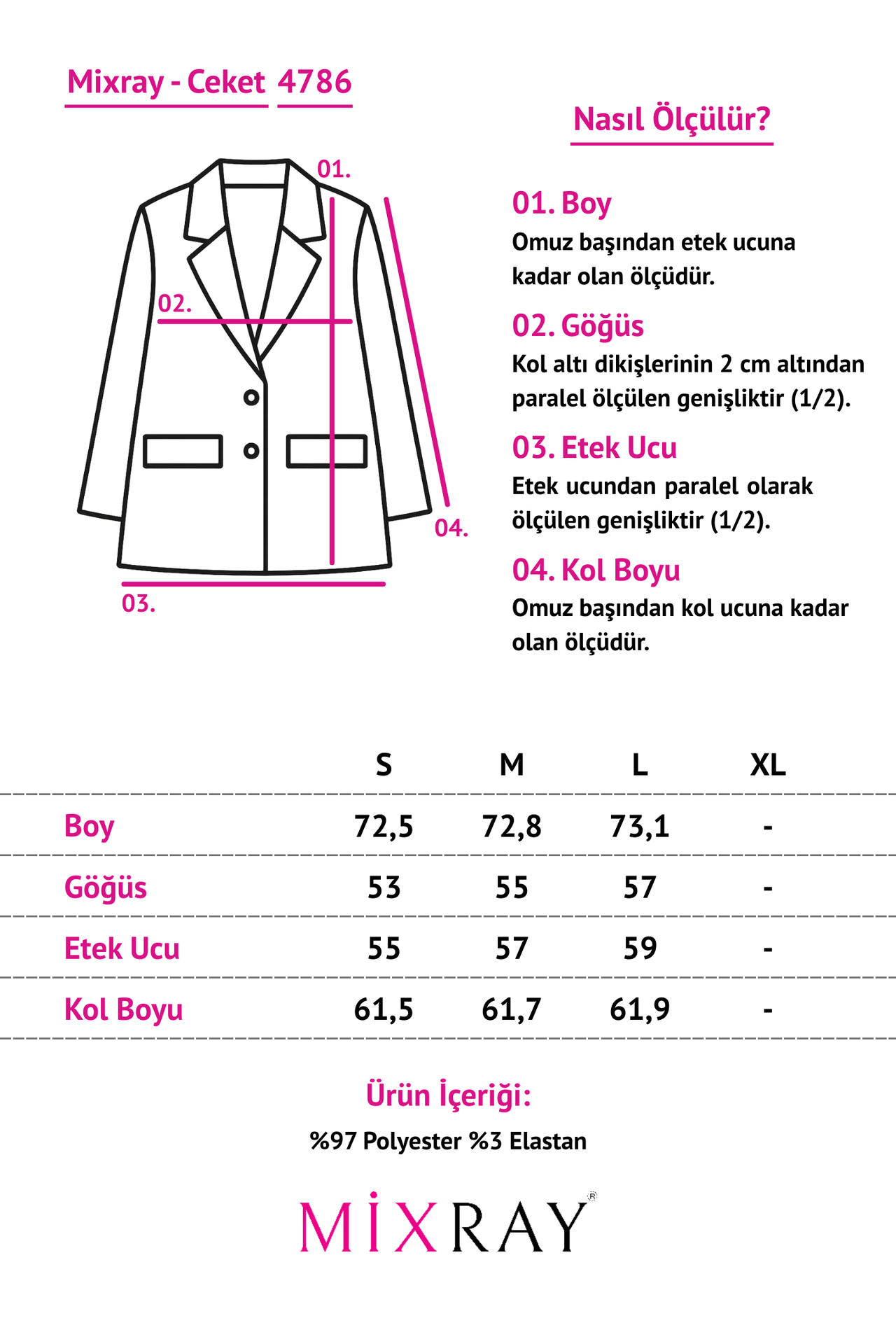 MIXRAY Oversized Blazer 3
