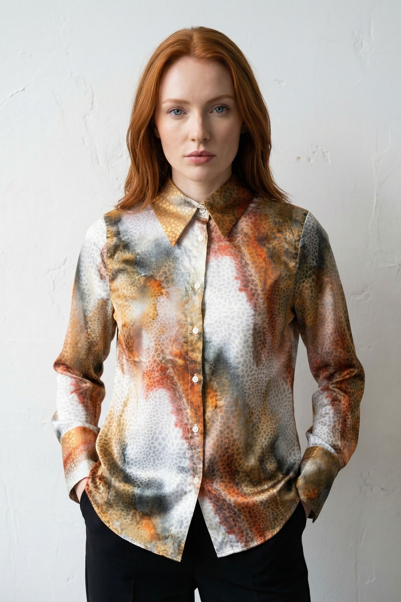 MY FASHION Abstract Print Buttoned Long Sleeve Shirt 5