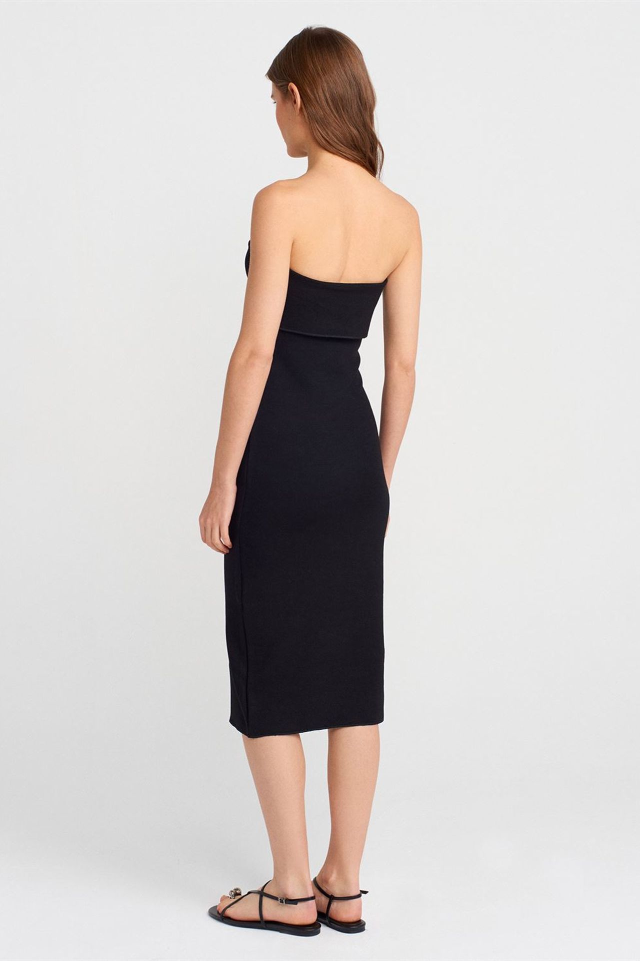 DILVIN Askısız Bodycon Midi Elbise 2