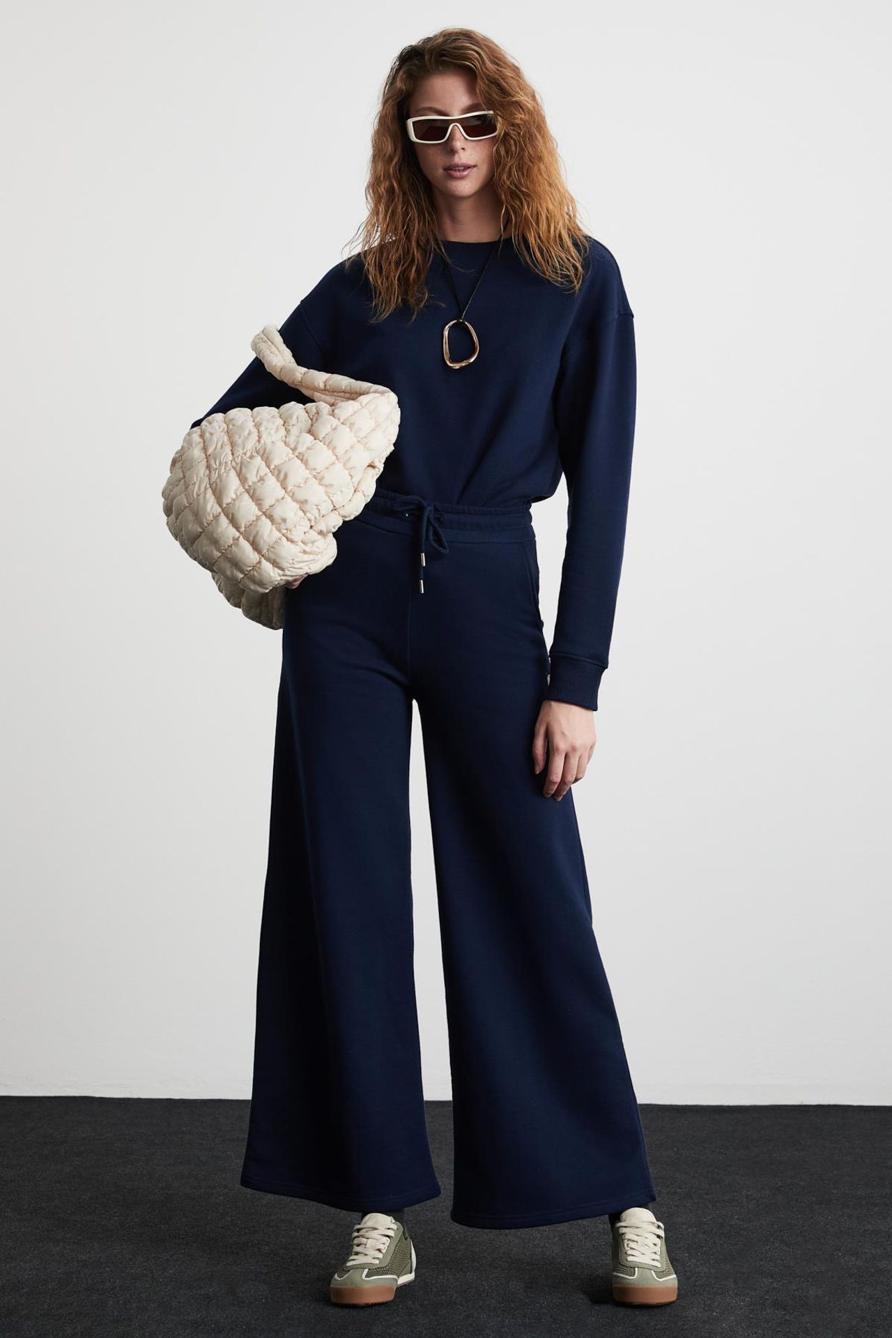 GRIMELANGE Wide Leg Drawstring Joggers 4
