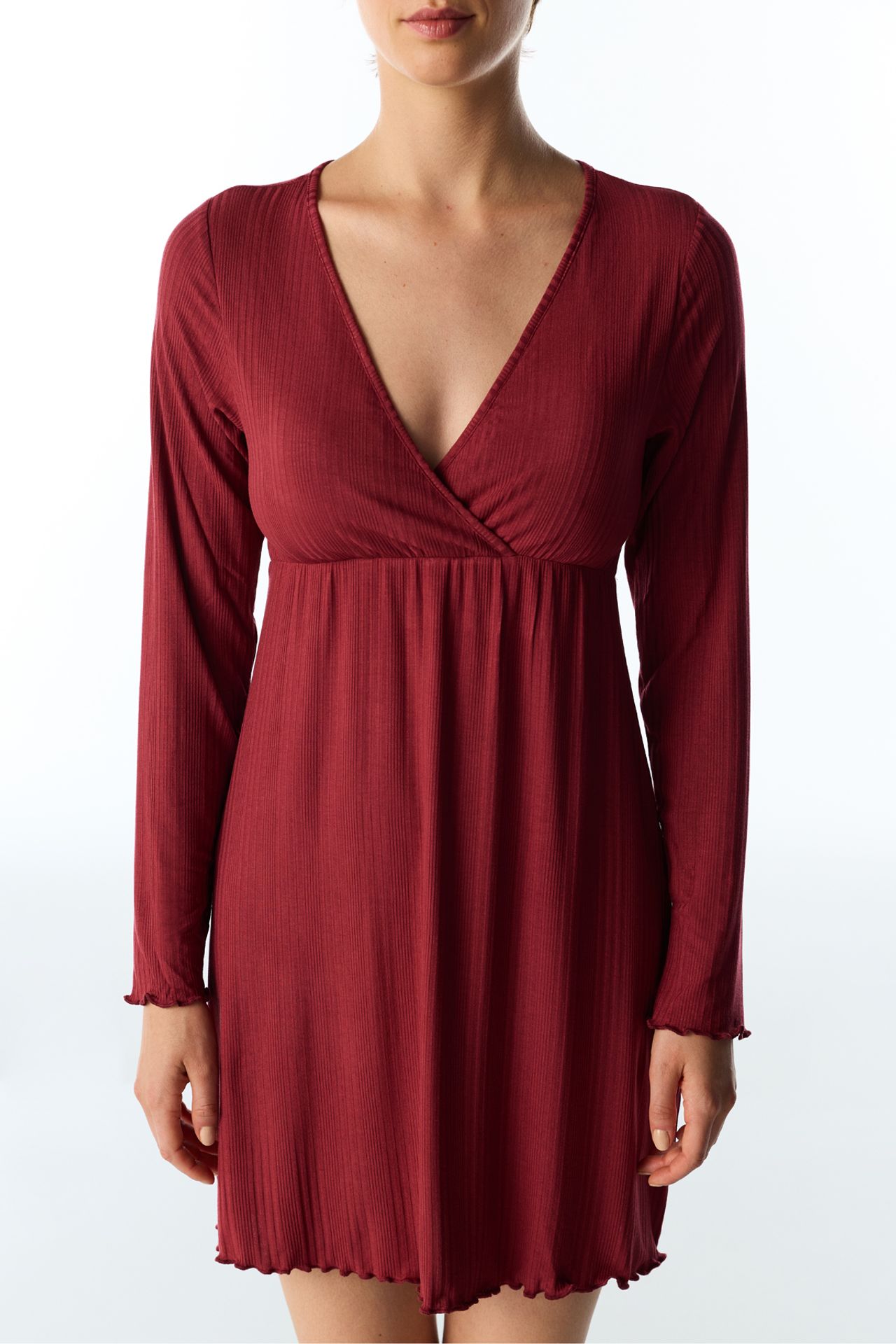 PENTI Lana Ribbed Long Sleeve Nightdress 4