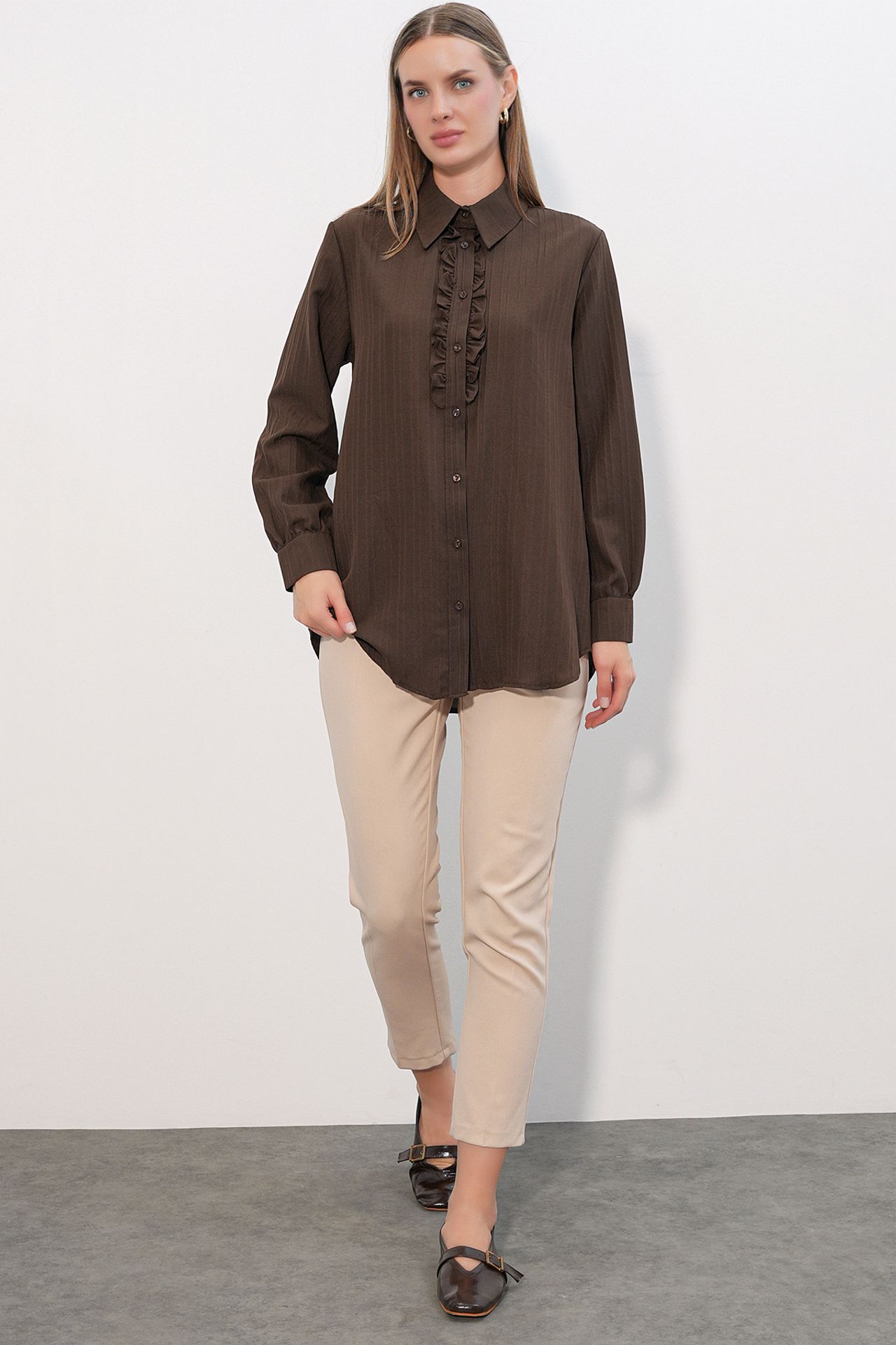BDART Ruffle Detailed Textured Shirt 2