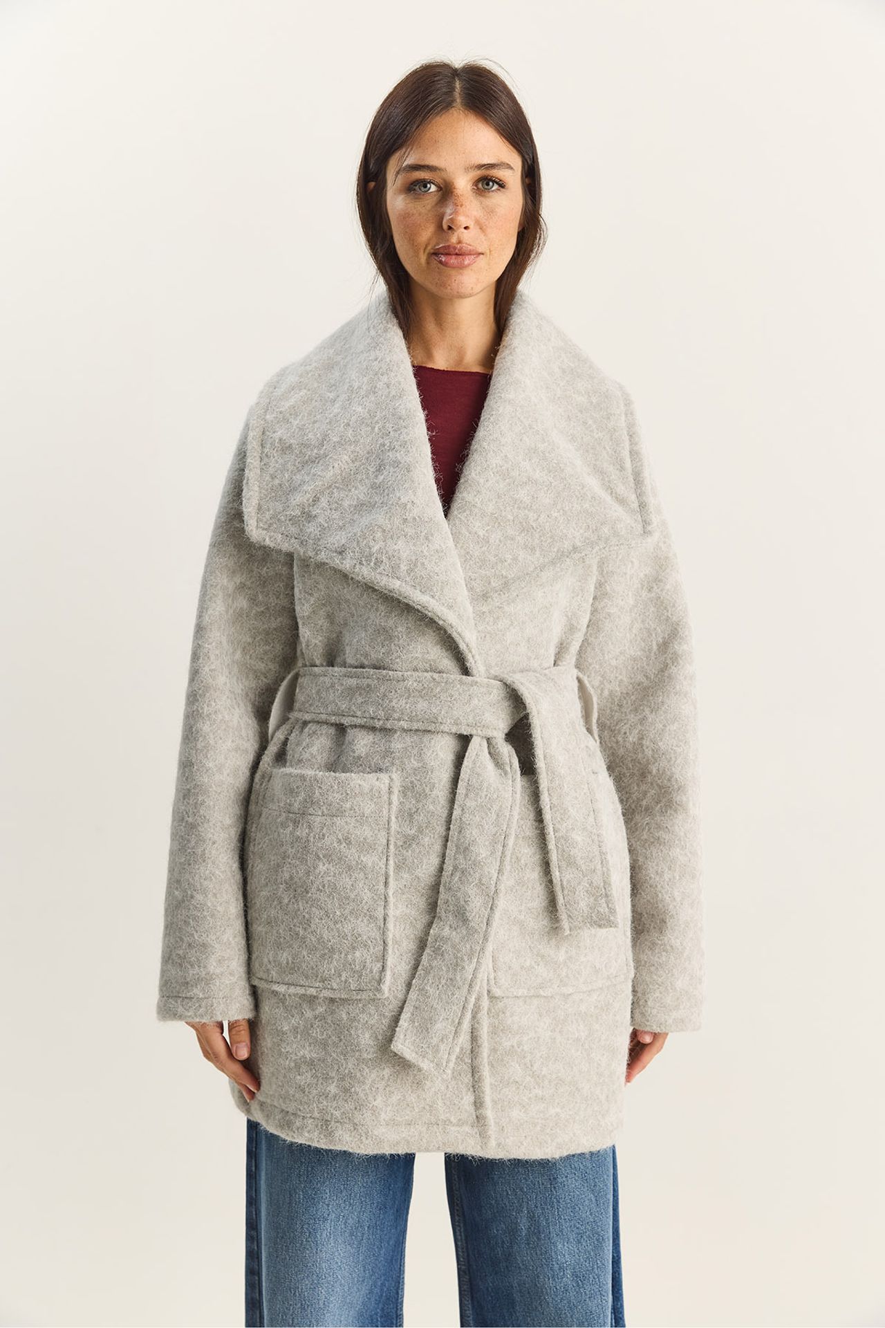 LUCCI Textured Midi Coat 4