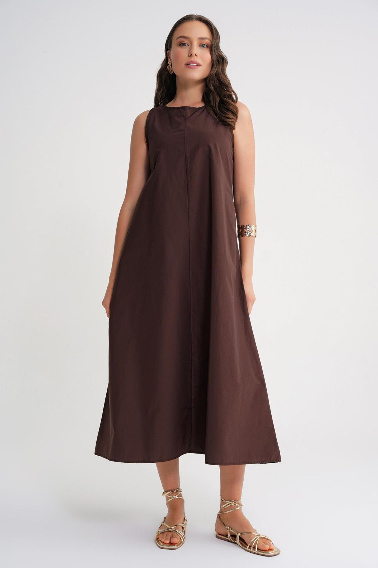 MIXRAY Maxi poplin dress with pockets 1