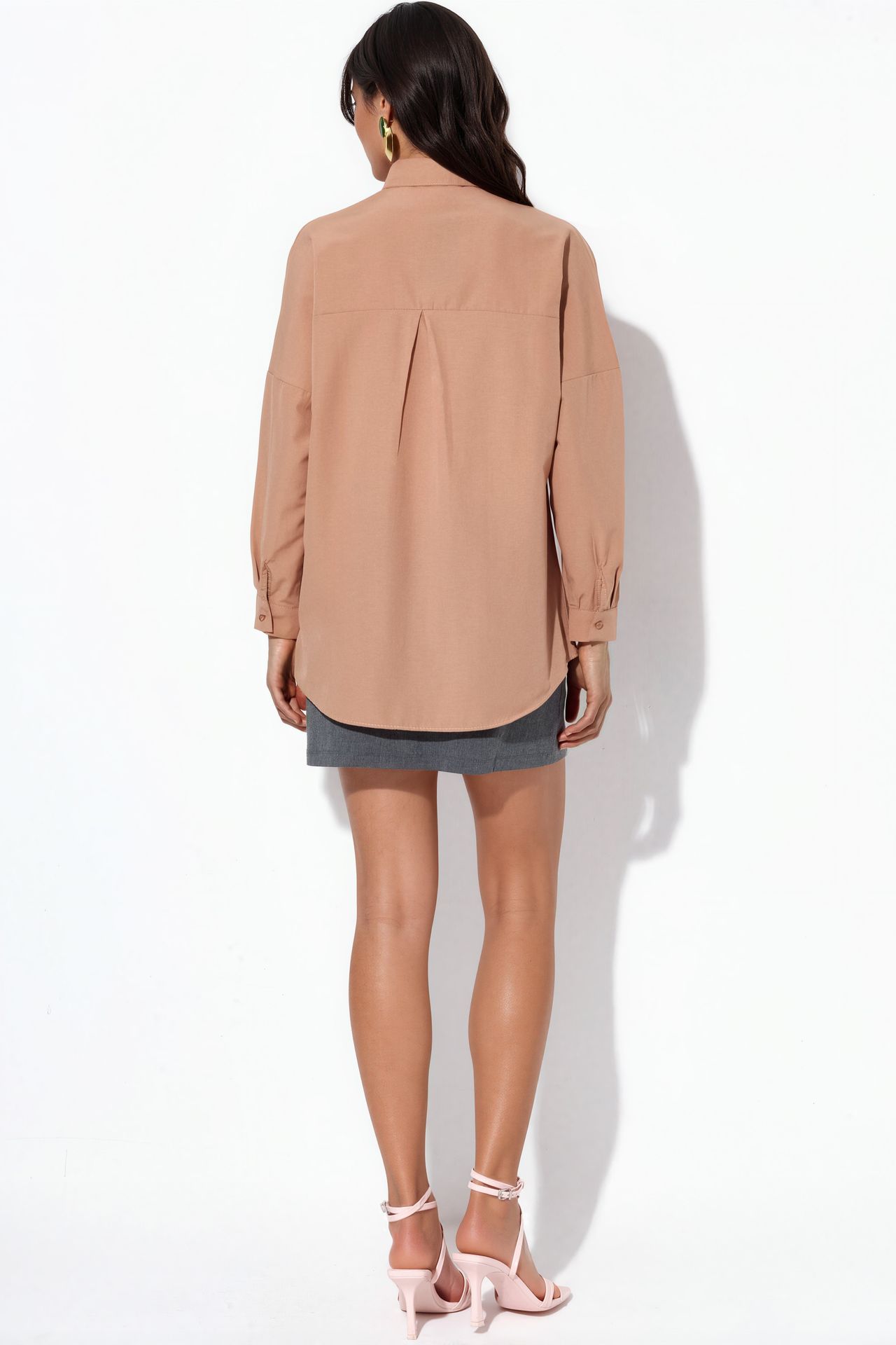 BDART Oversized Patterned Poplin Shirt With Button Closure 3