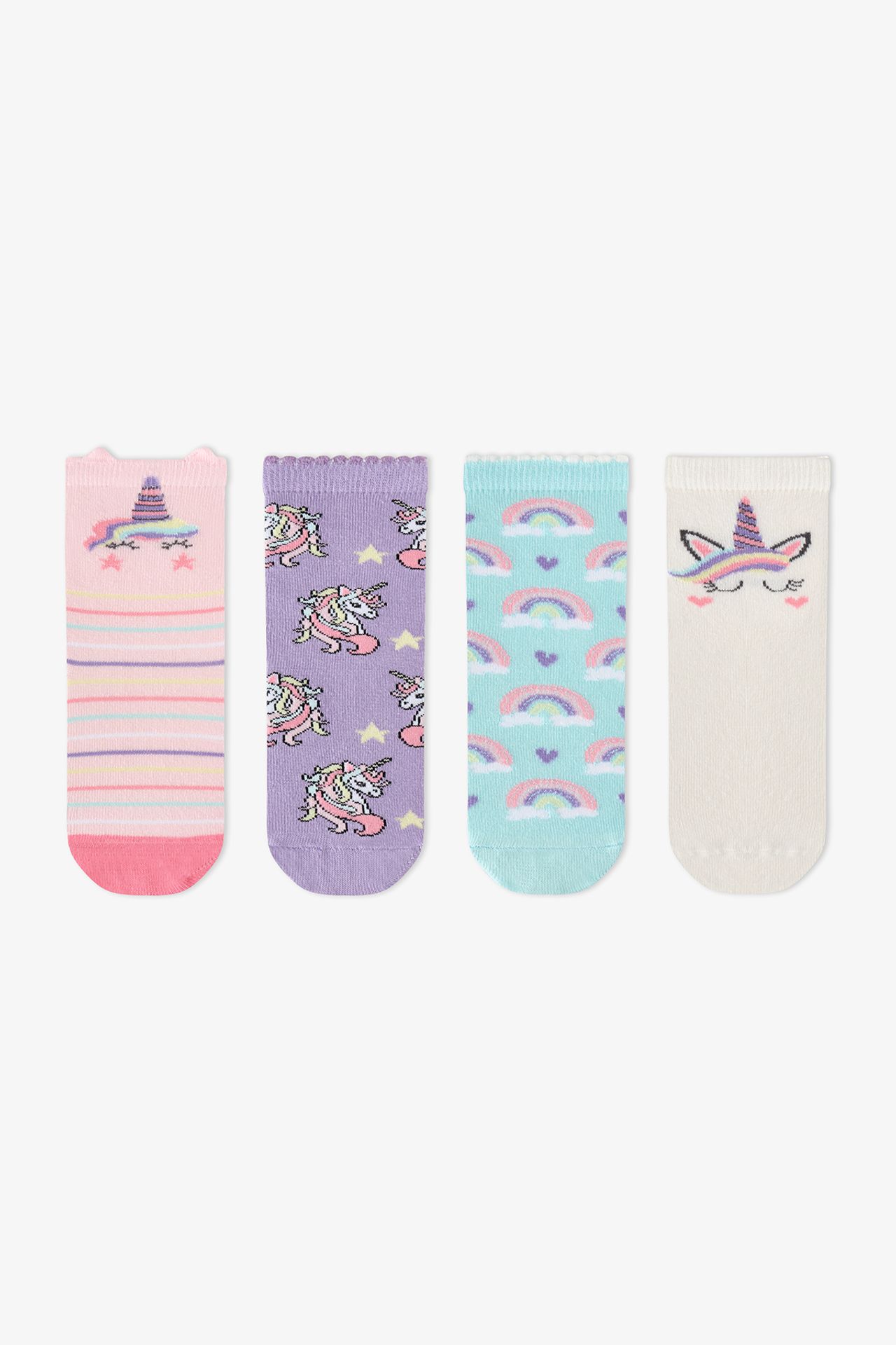 PENTI Girls' Unicorn Sky 2-Pack Ankle Socks 1