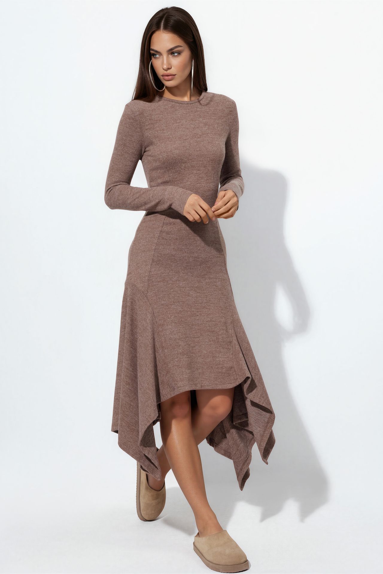 BUSEM A-line Midi Dress With Crew Neck 1