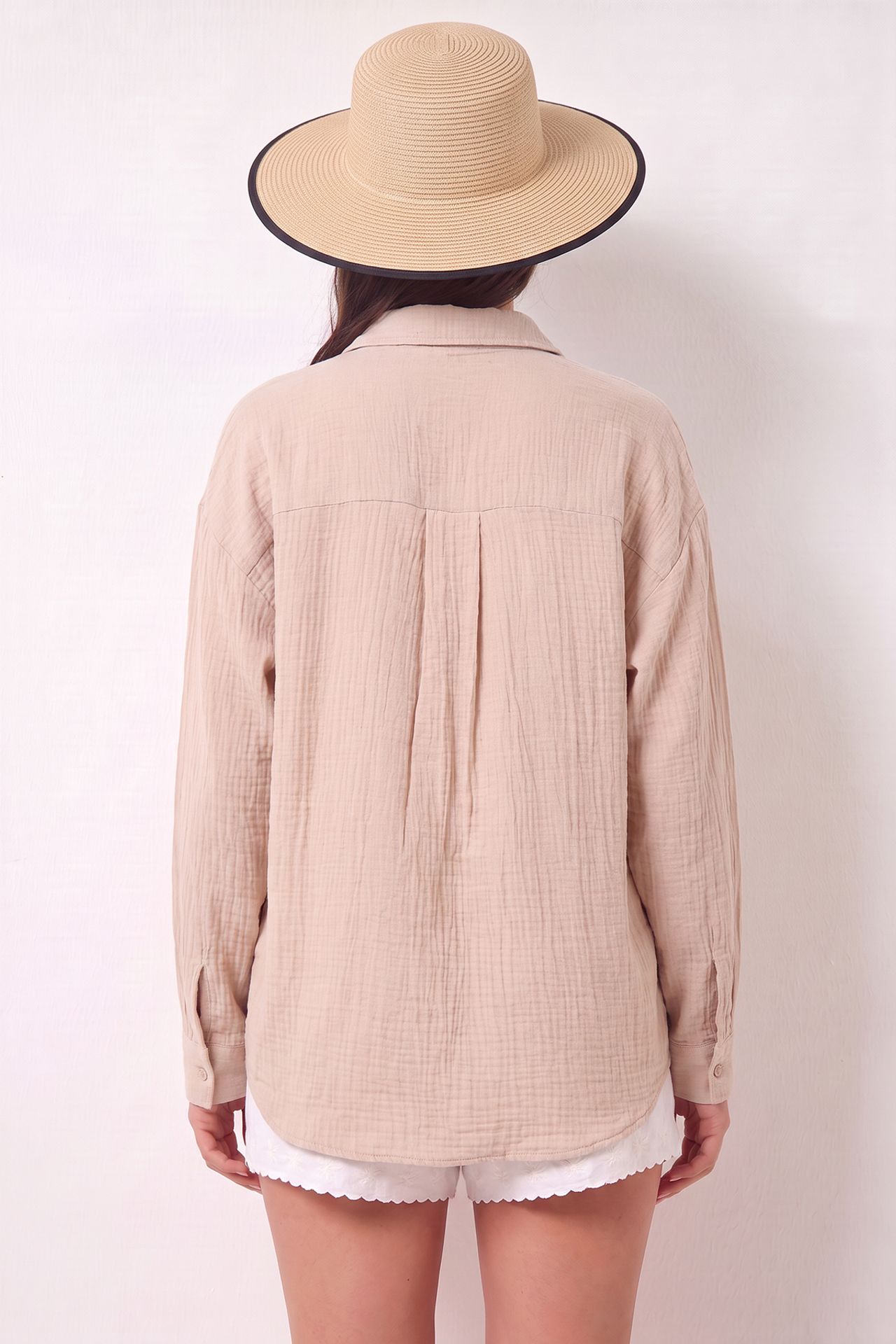 ISTANBUL Oversized Textured Cotton Shirt with Pocket 6