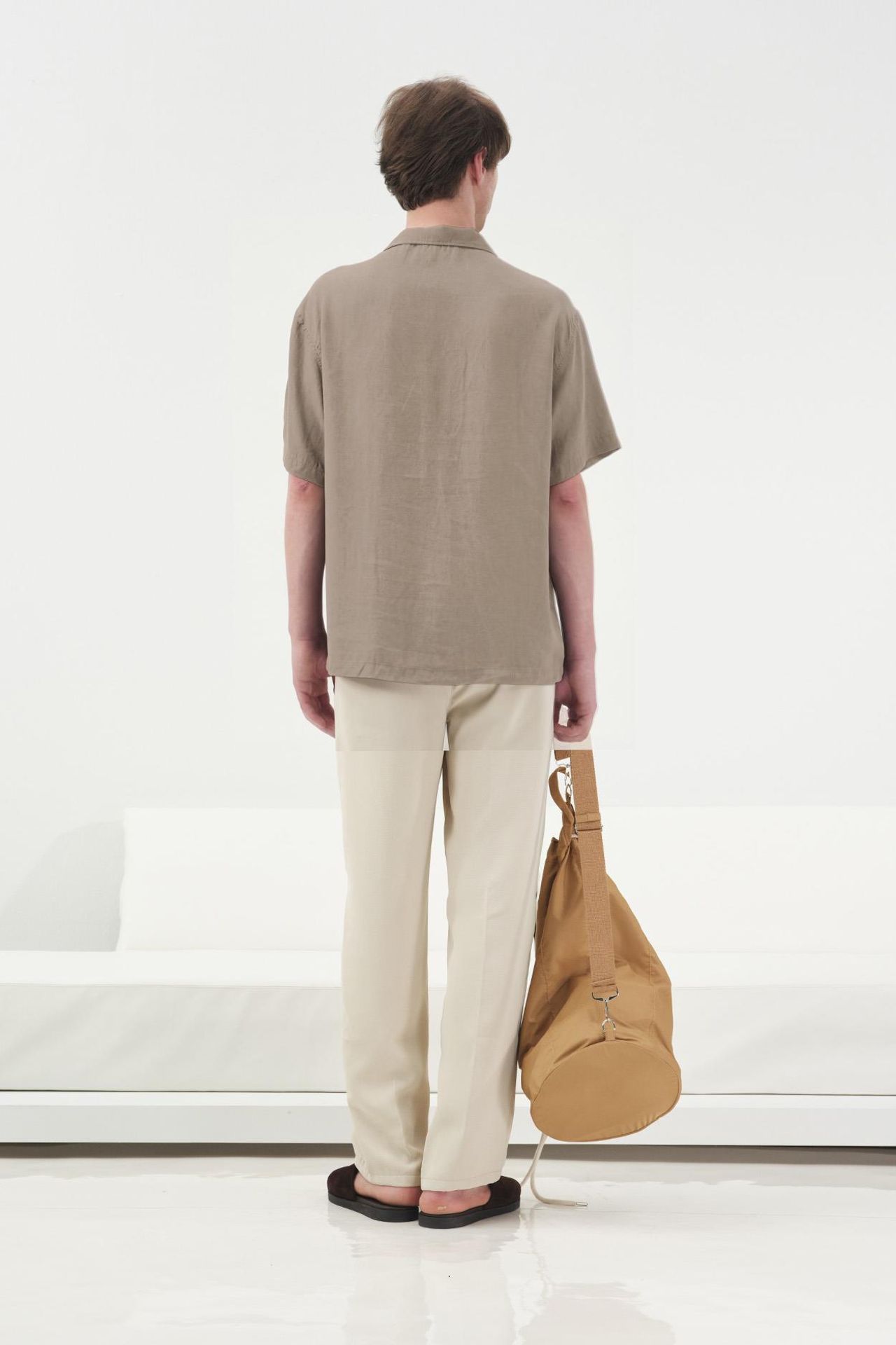 GIESTO Short Sleeve Linen Blended Shirt with Button Closure 2