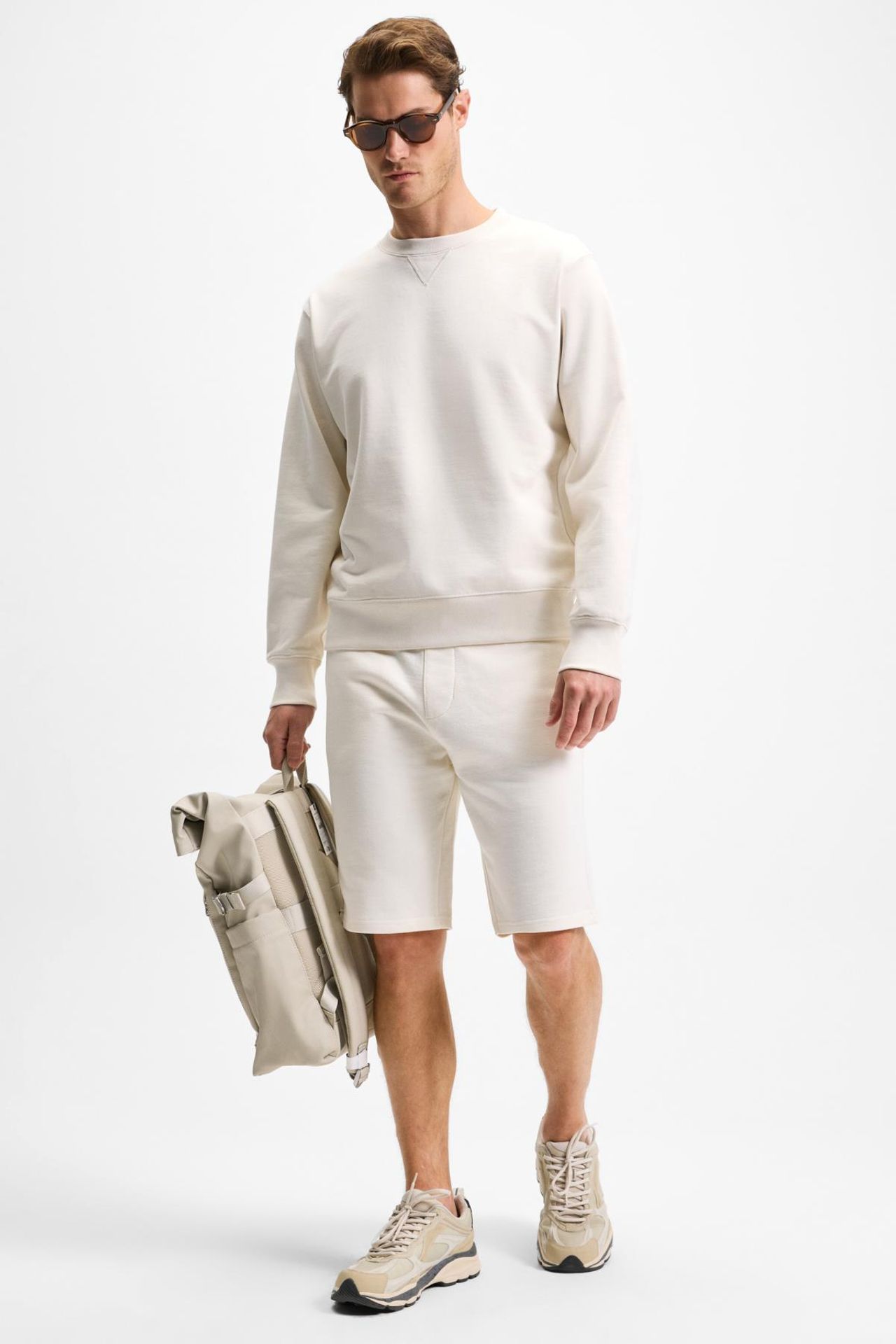 GRIMELANGE Mid Waist Straight Leg Sweat Shorts 5