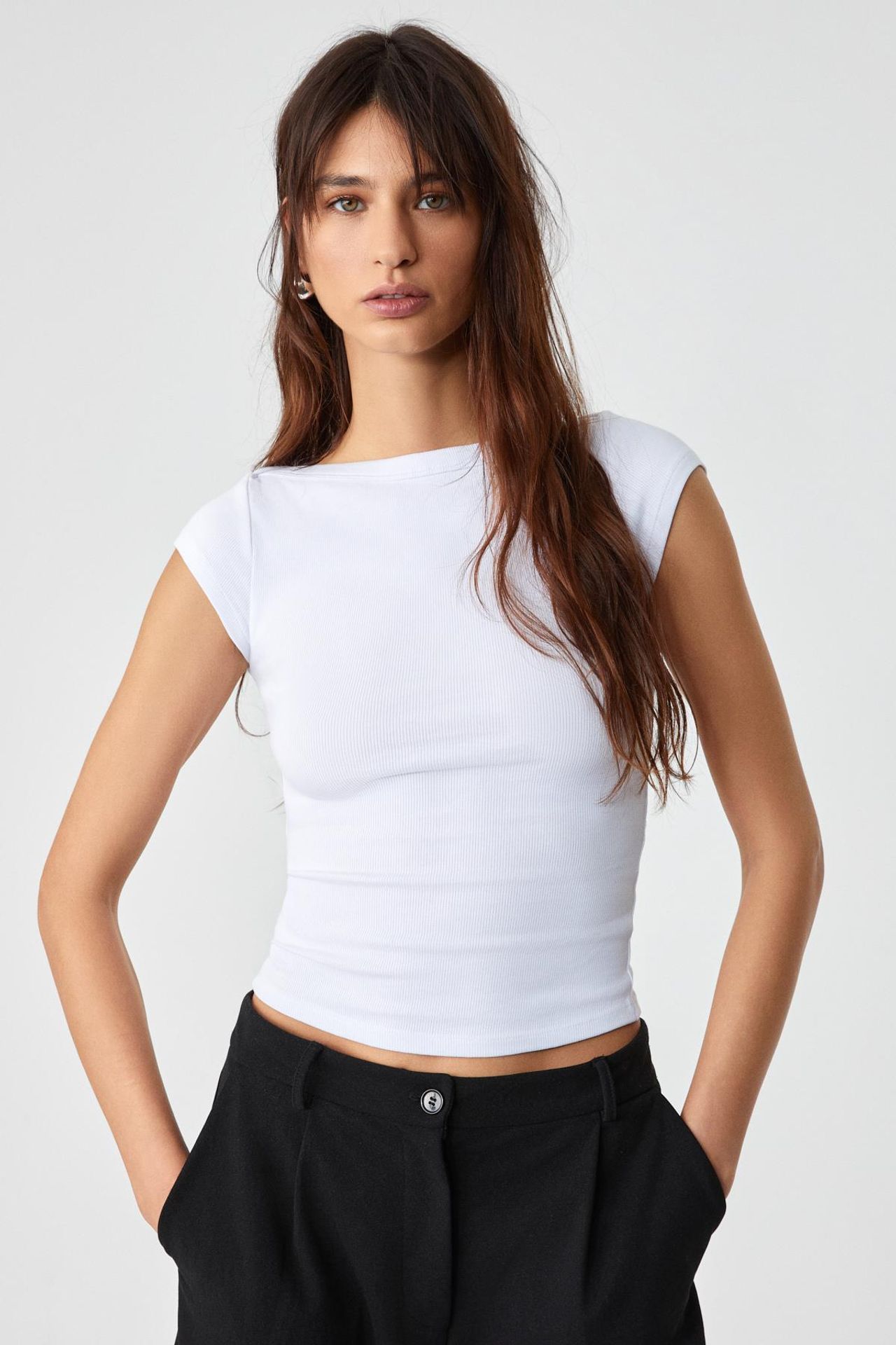 GRIMELANGE Ribbed Boat Neck Blouse 3