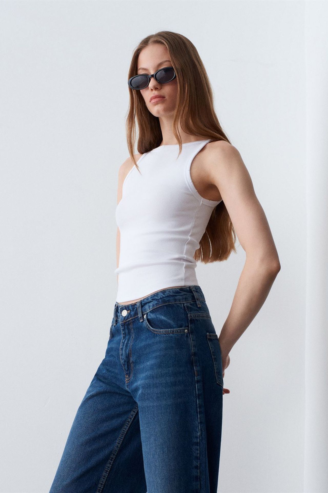 DILVIN Ribbed Cotton Halterneck Blouse 4