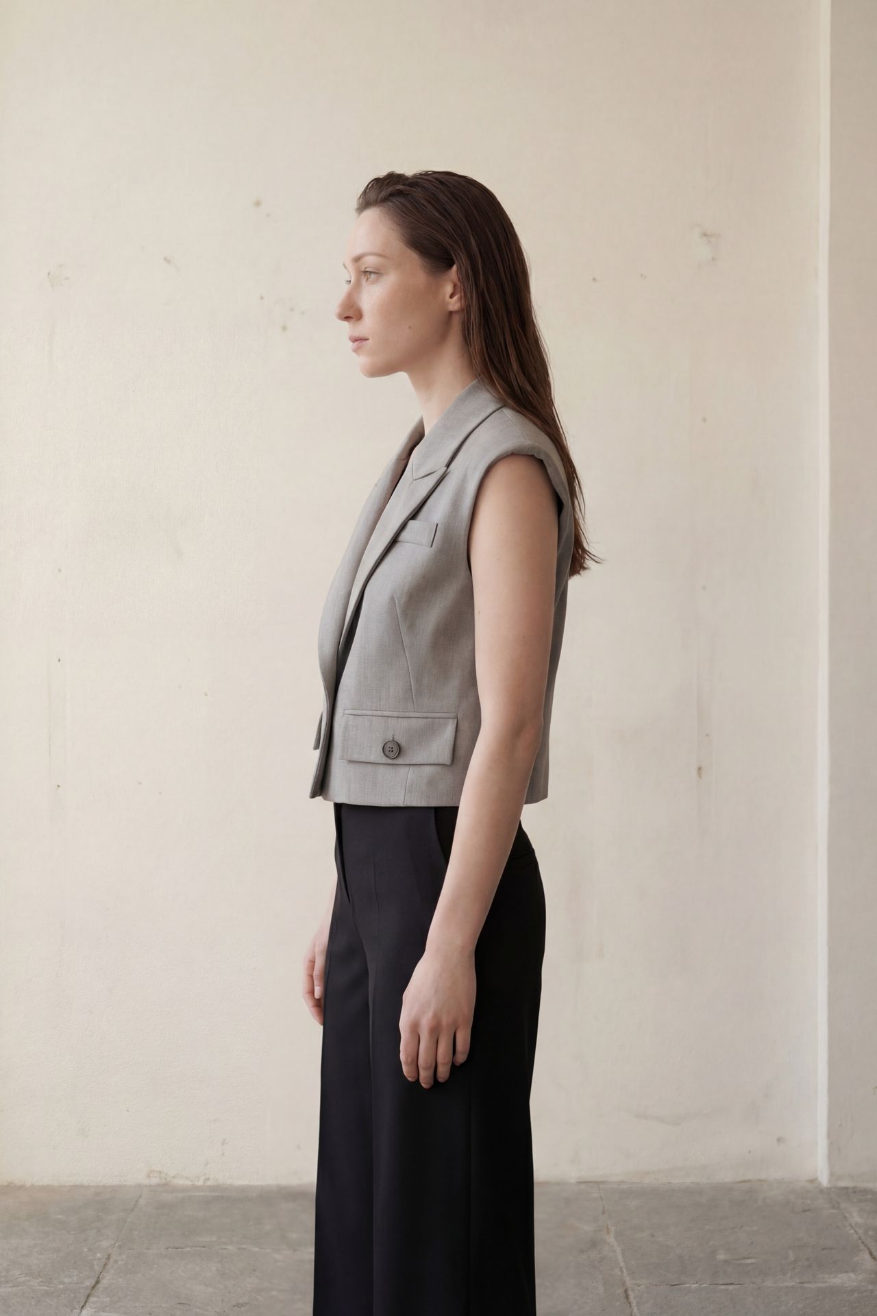 MY FASHION Cropped Buttoned Waistcoat 6