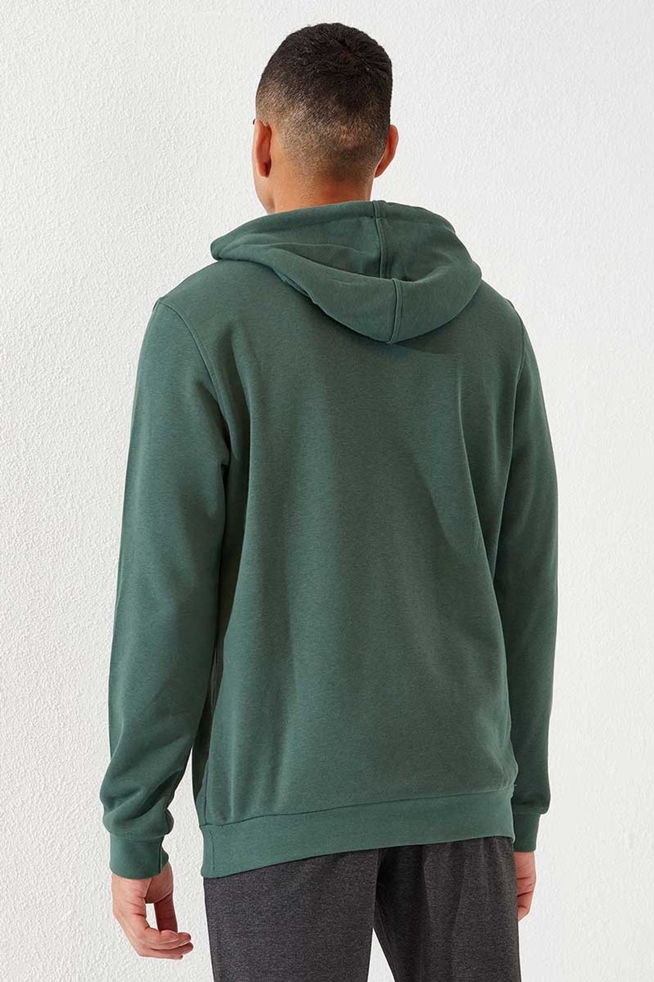 TOMMY Men's Solid Hooded Sweatshirt With Pocket 4