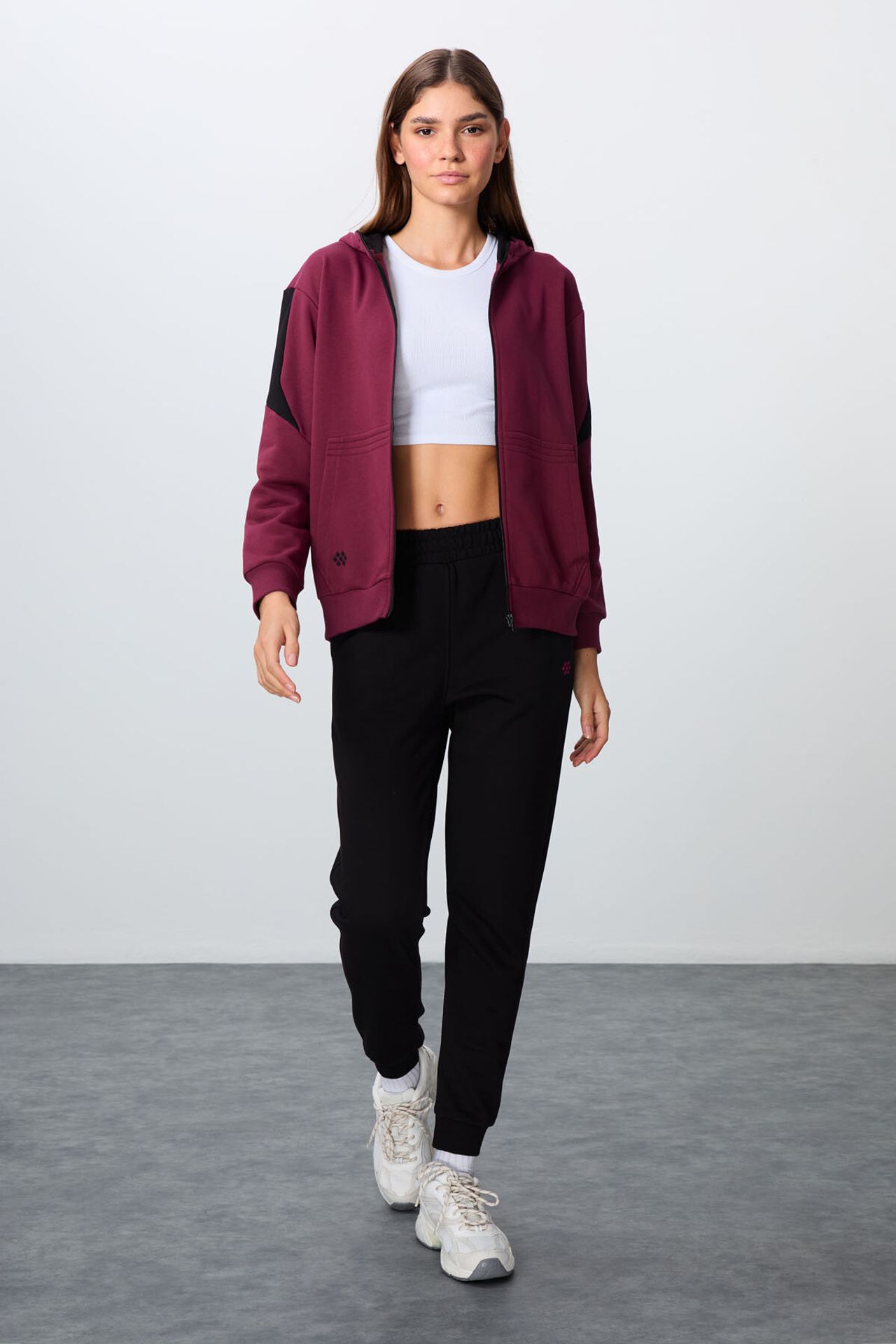 TOMMY Oversized Hooded Zip Sweatshirt And Pants Set 1