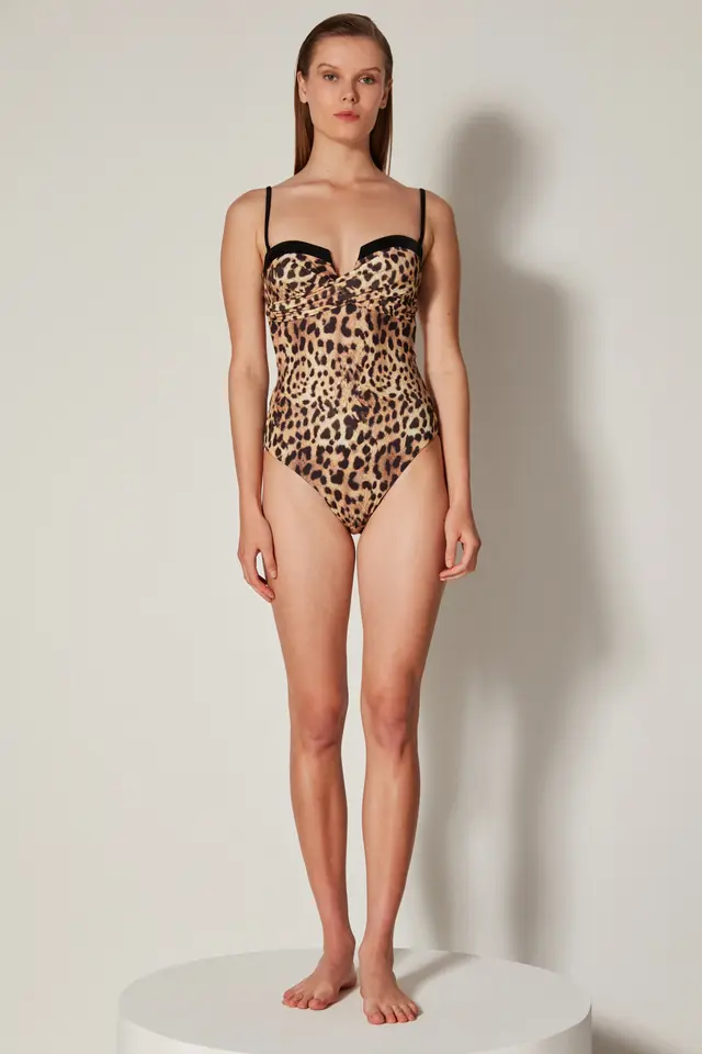 PENTI Leopard Print Puccini Corset Swimwear - Free Masur Collection