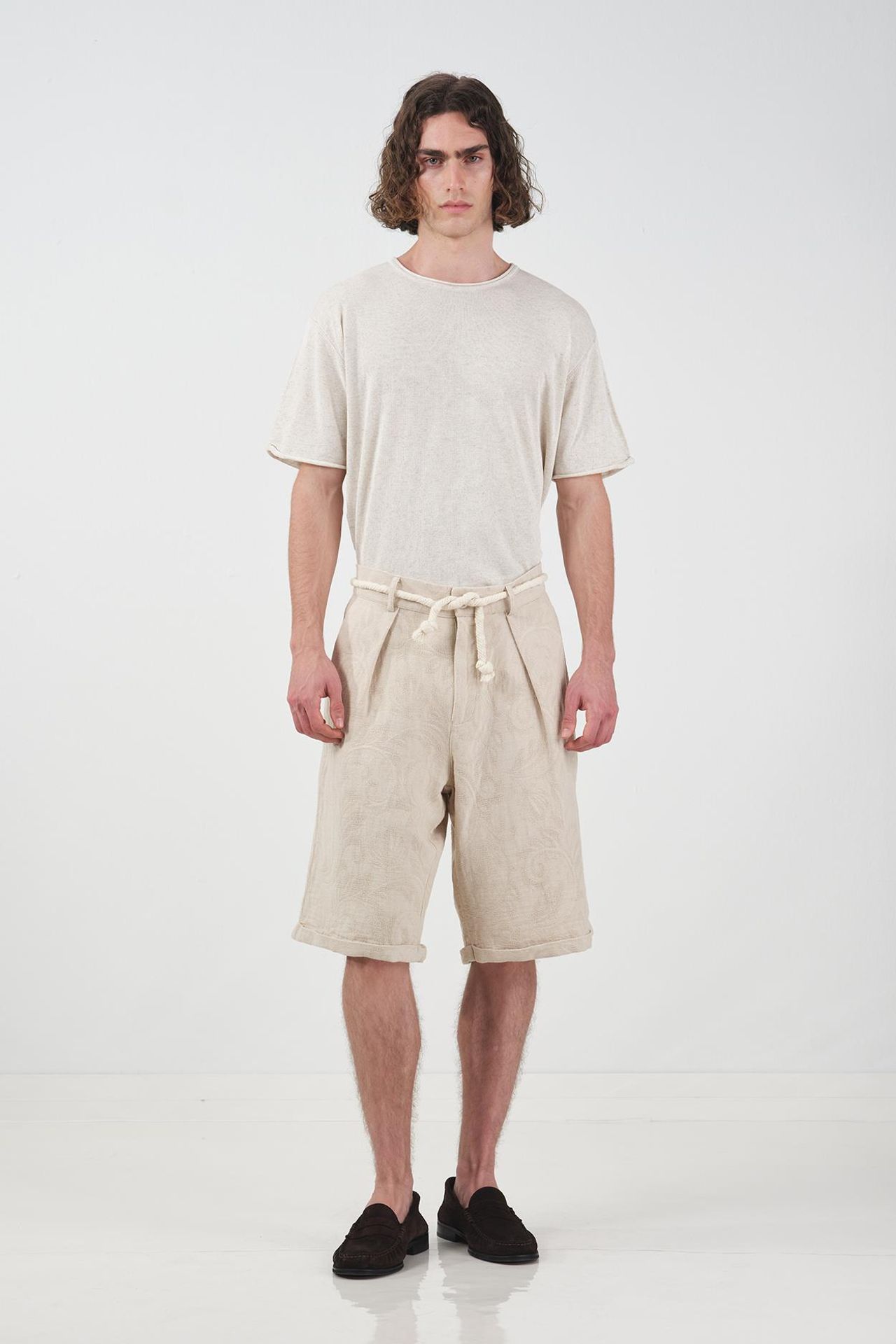 GIESTO Men's Long Relaxed Cotton Shorts 1
