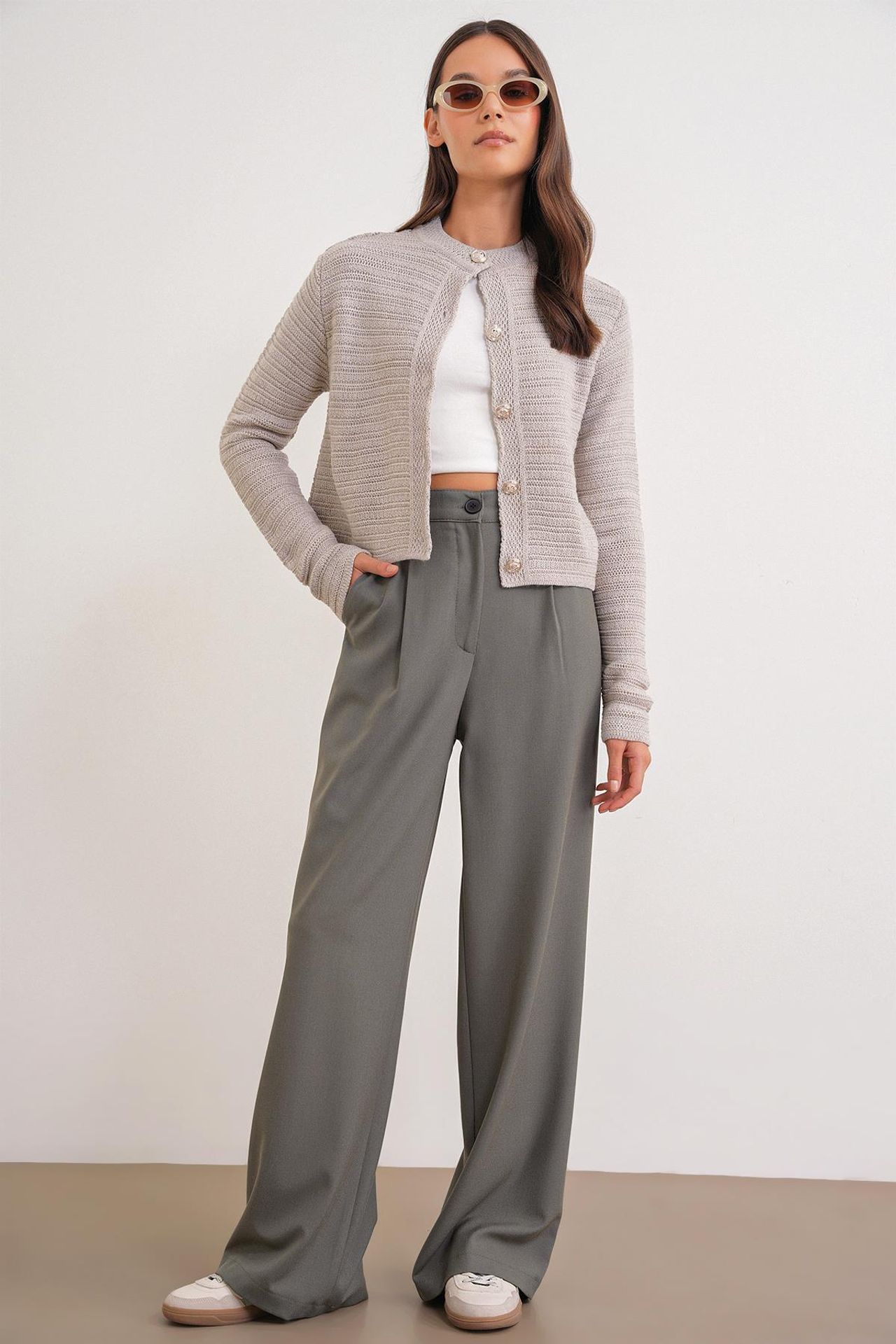 Mixray High Waist Palazzo Pants with Pockets 1