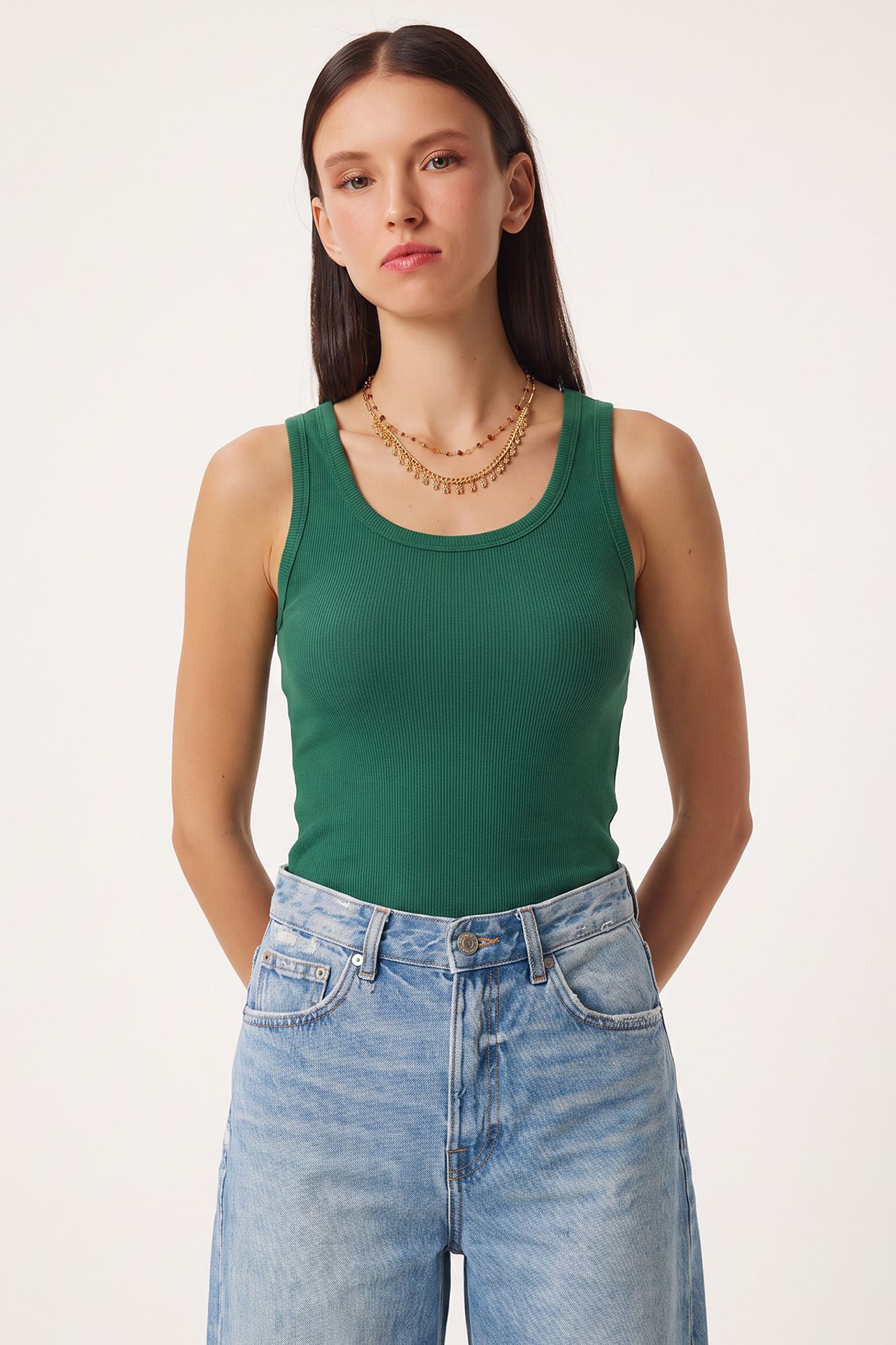 ISTANBUL 3-Pack Ribbed Cotton Cami Tops 4