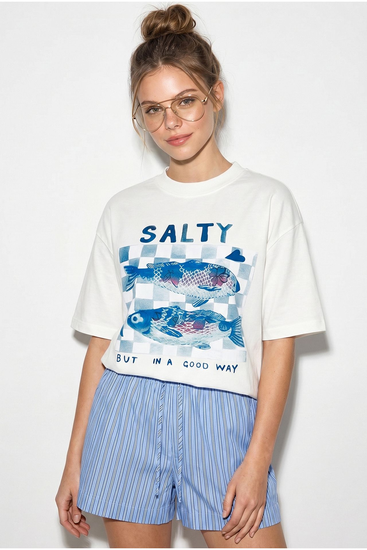 LUCCI Oversized Printed Crew Neck T-Shirt 4
