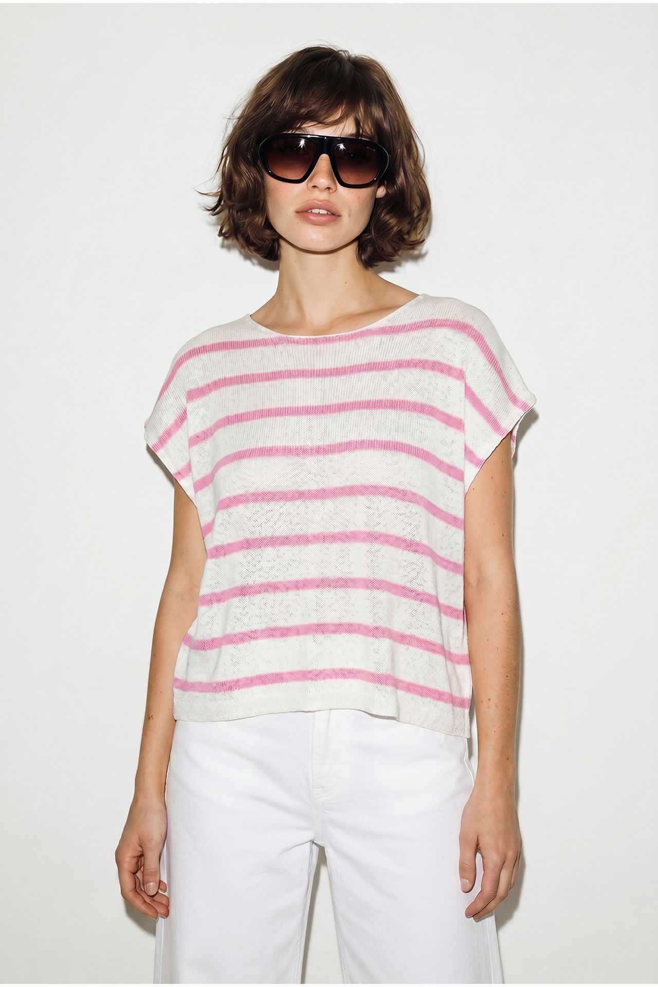 LUCCI Striped Boat Neck Knit Top 3