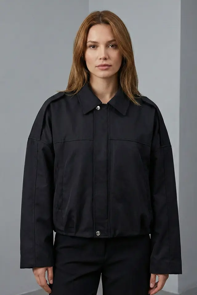BDART Gabardine Bomber Jacket with Zipper Closure