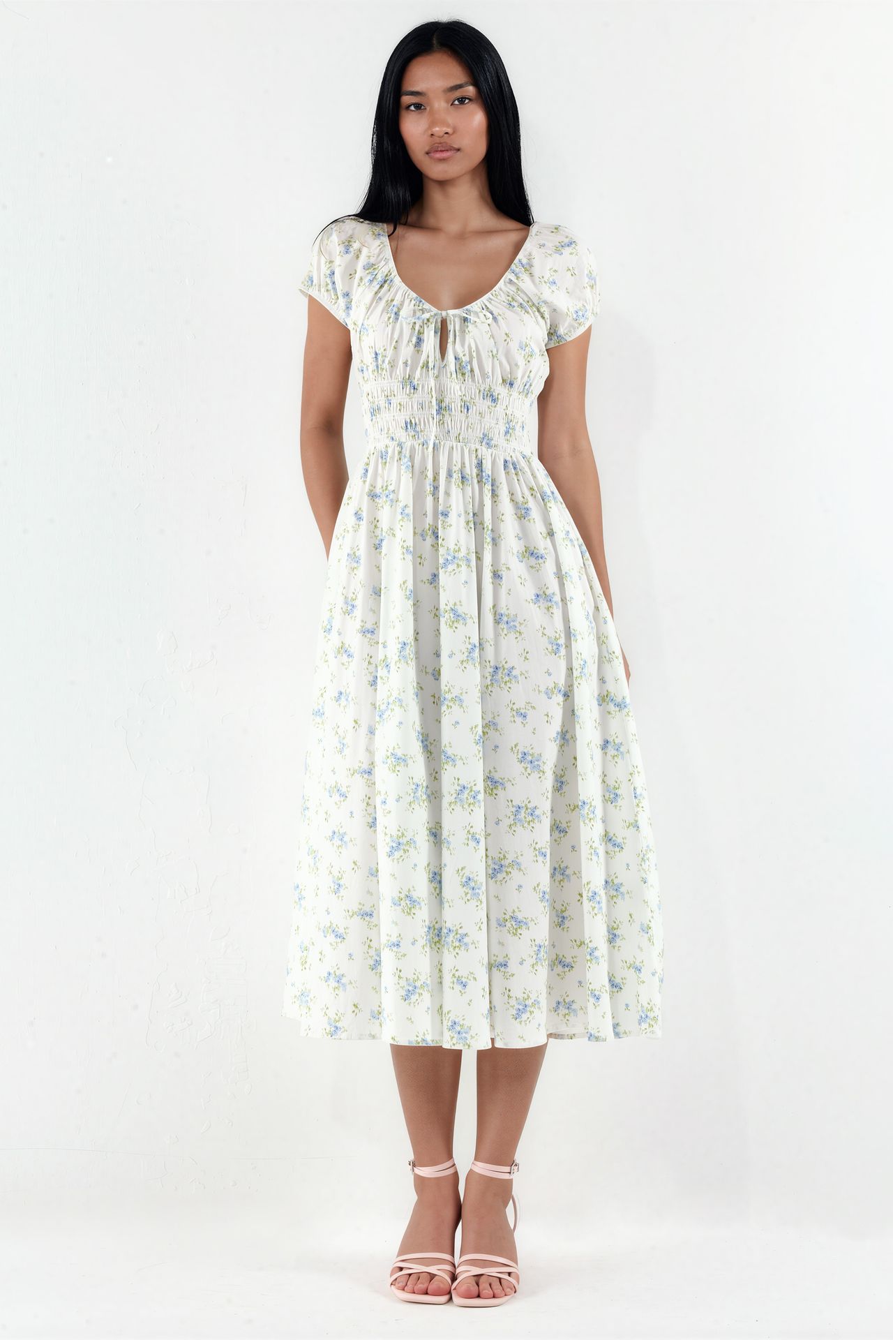 BUSEM Floral Cotton Poplin Midi Dress 5