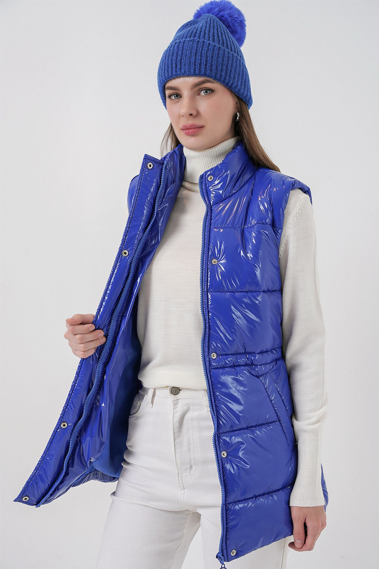 BDART Shiny Zippered Puffer Vest 5
