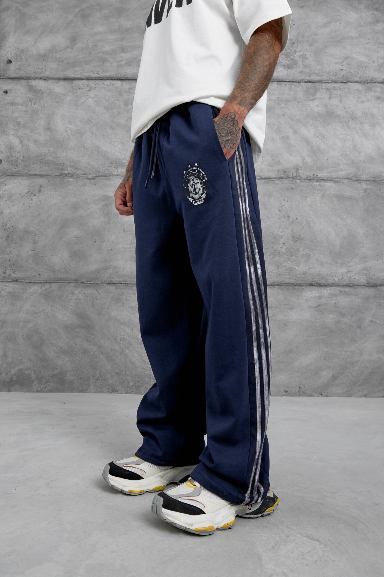 NOMARC Çizgili Bol Geniş Paça Jogger 1