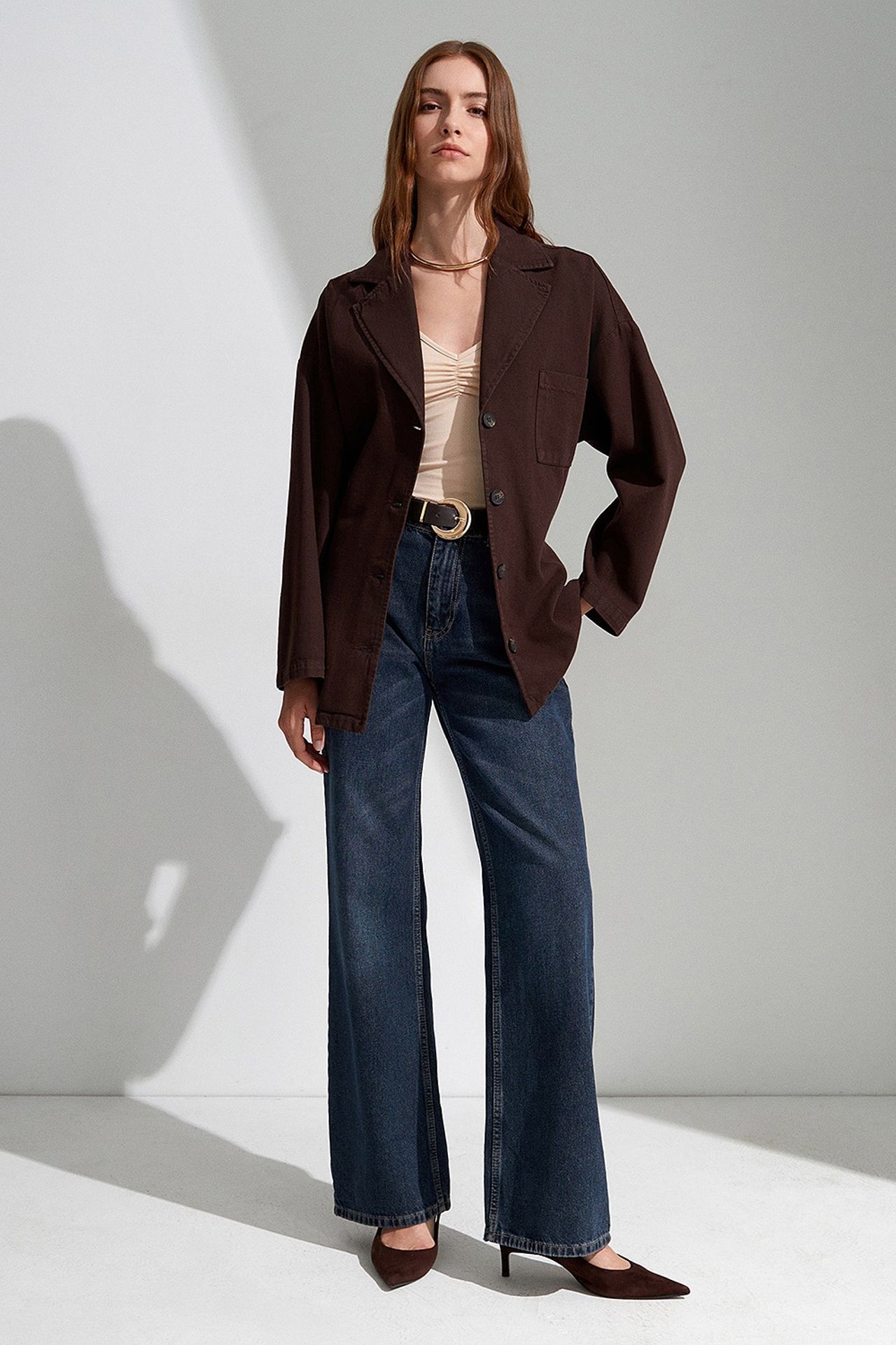 DILVIN Oversized Belted Long Jacket 3