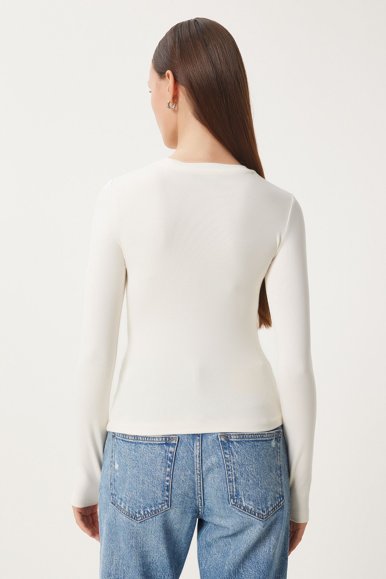 ISTANBUL Fitted Long Sleeve Crew Neck 2-Pack Blouse 5