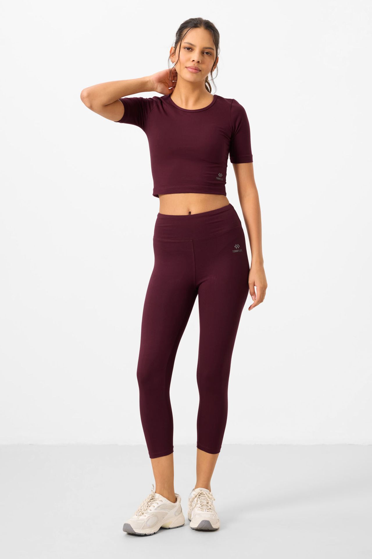 TOMMY Cotton Elastane Capri T-Shirt and Leggings Set 2