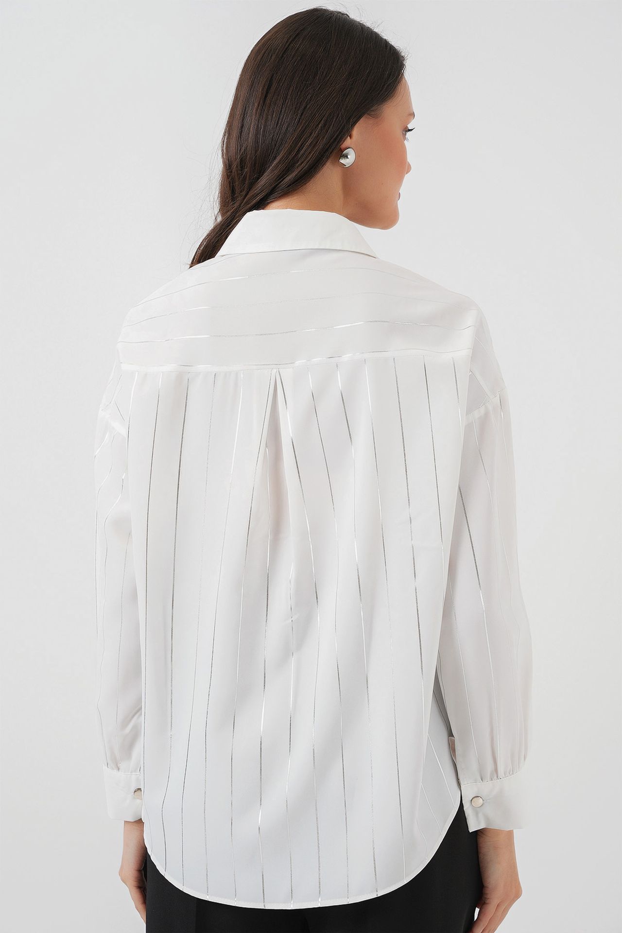 BDART Loose Fit Striped Poplin Shirt with Button Closure 6