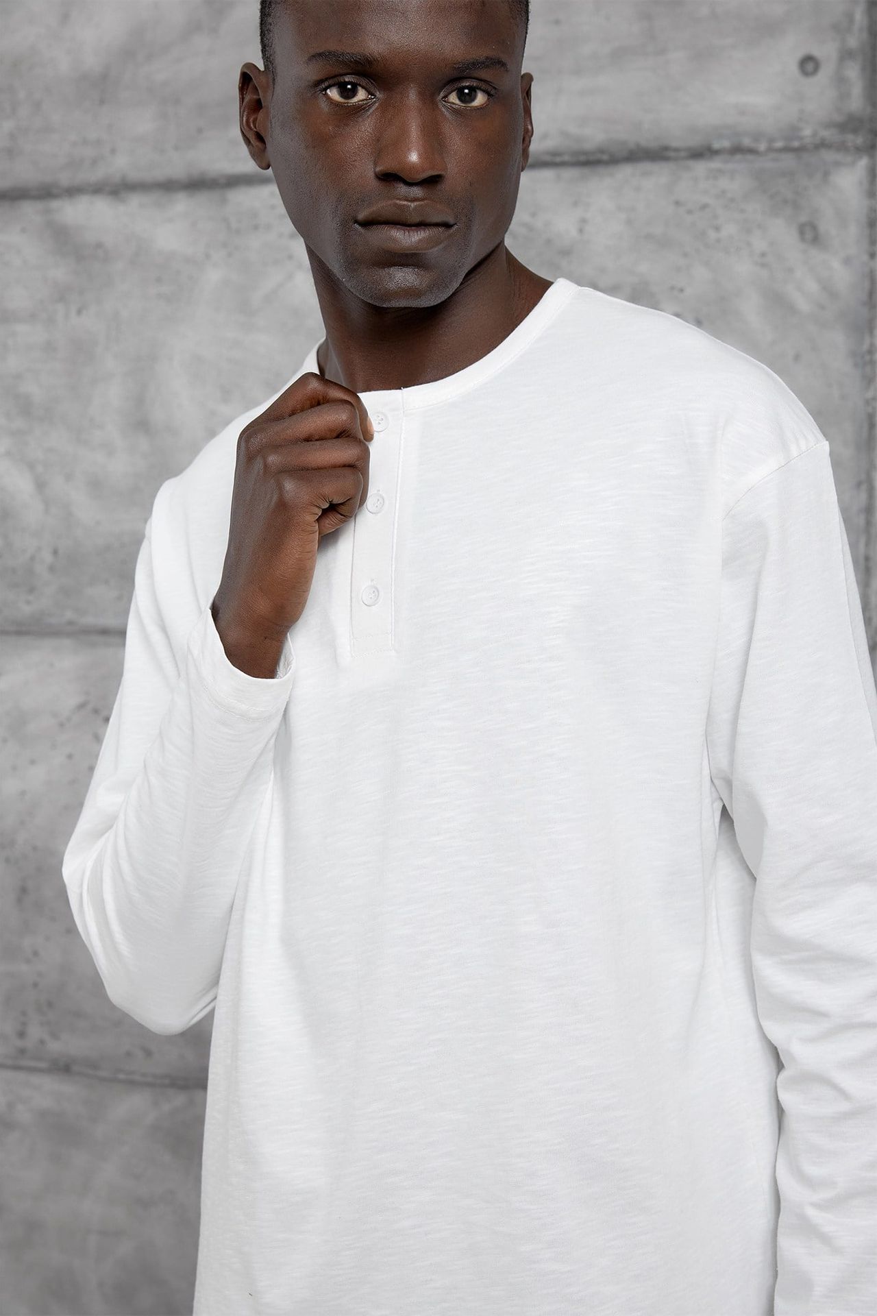 NOMARC Geniş Kesim Düğmeli Bisiklet Yaka Sweatshirt 4