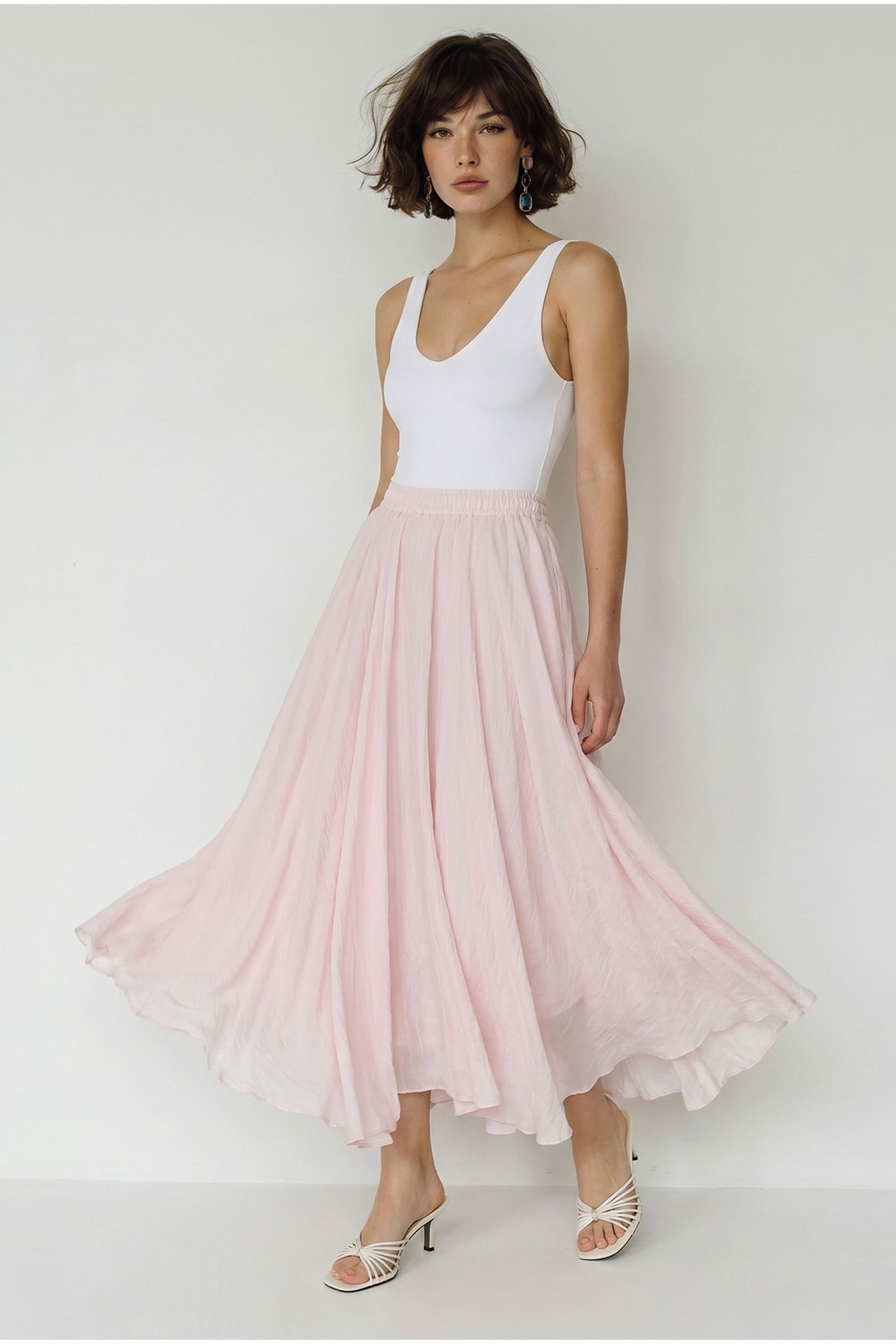 LUCCI High-Waist Maxi A-Line Skirt 3