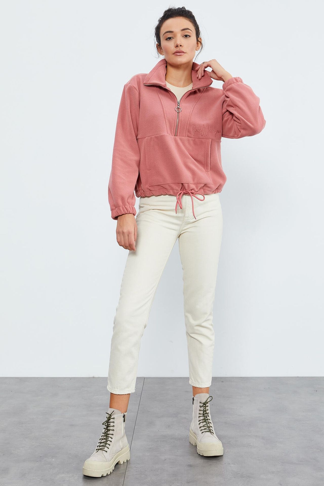 TOMMY Oversized Half-zip Plush Sweatshirt 5