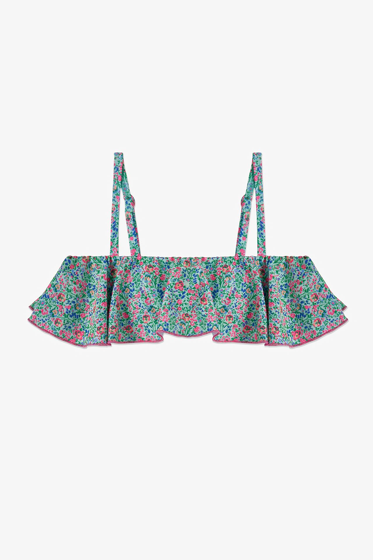 PENTI Girls' Ditsy Bandeau Tiny Floral Pattern Bikini Set 2
