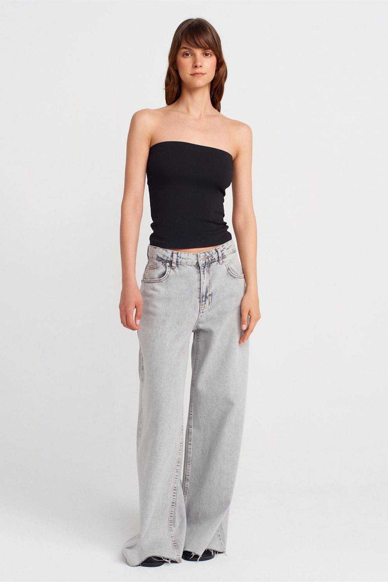 DILVIN Strapless Slim-fit Jersey Blouse 4